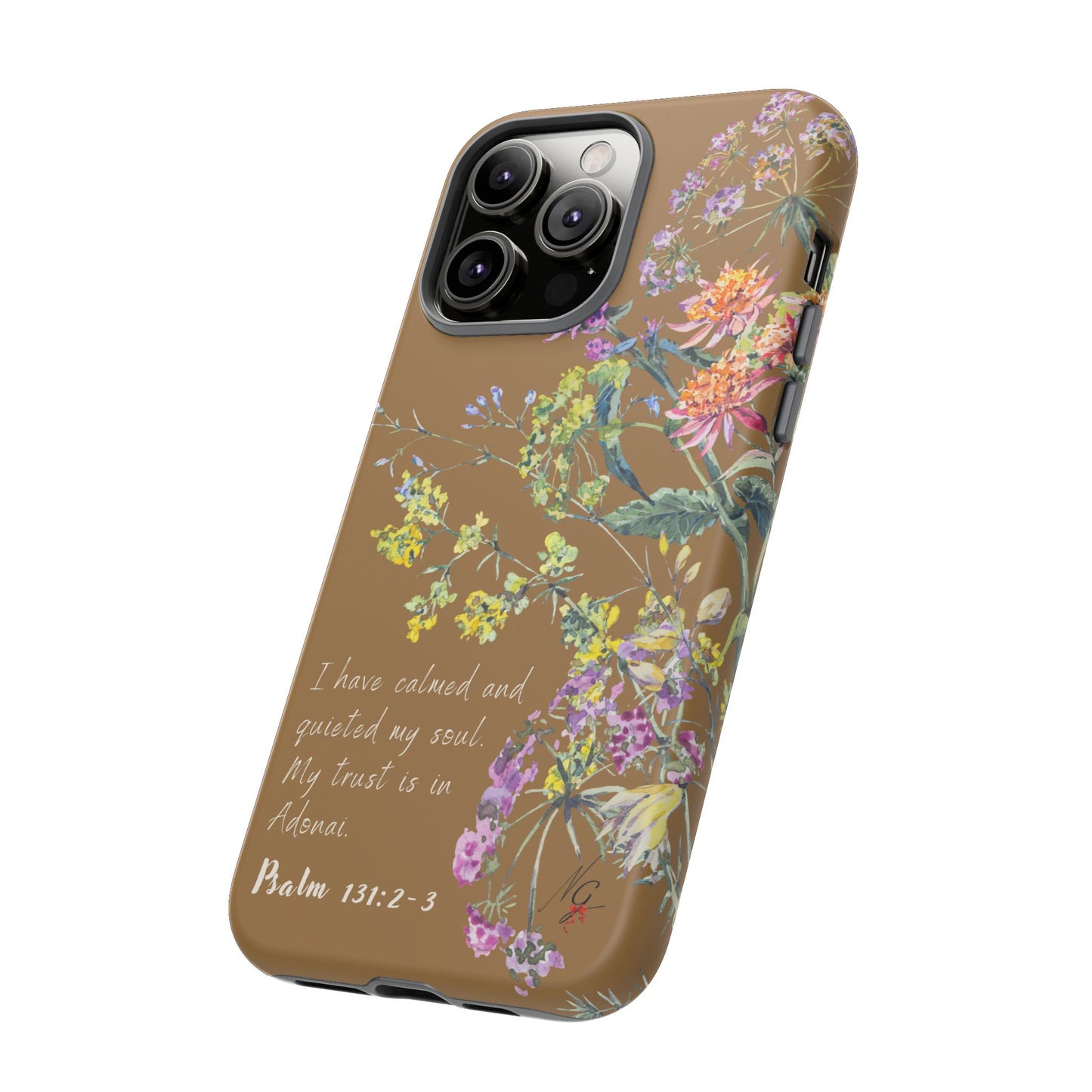 Phone Case - Botanic Full Brown, Psalm 131:2-3