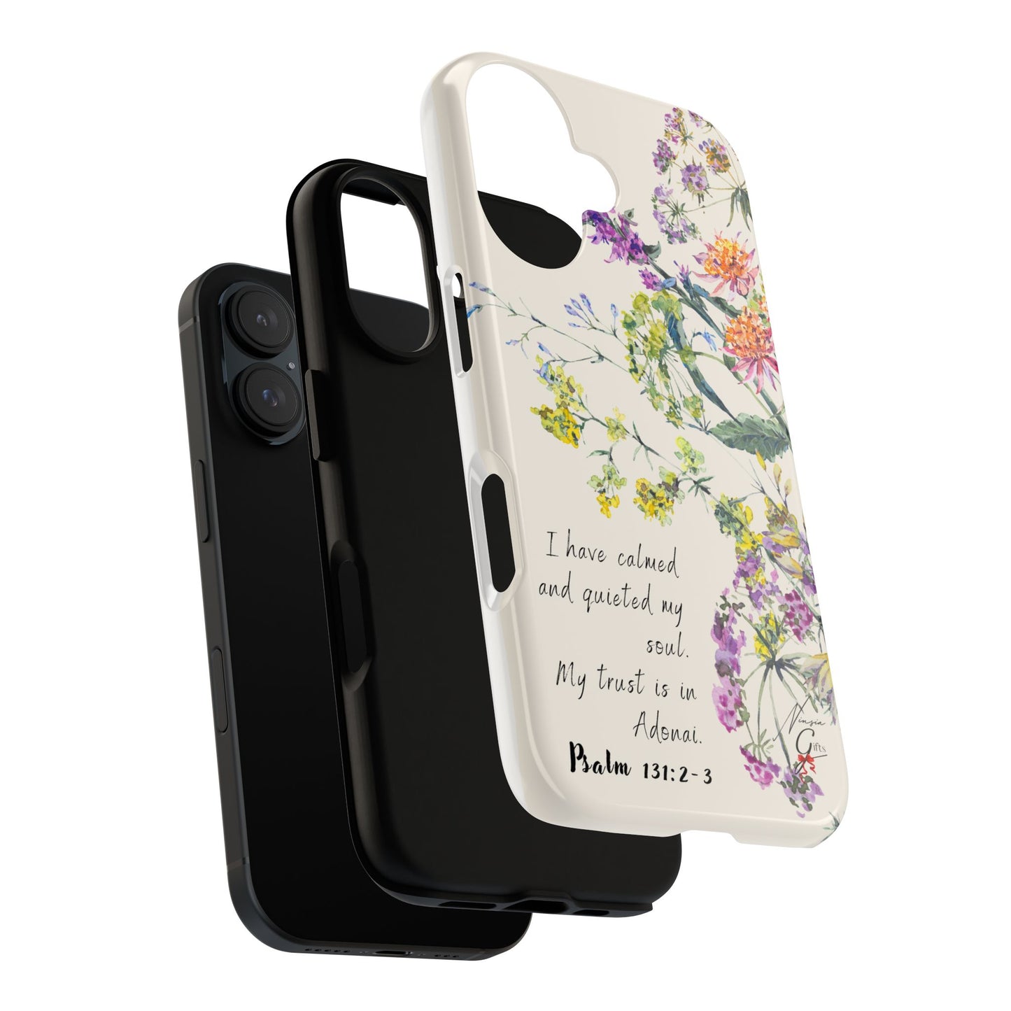Phone Case - Botanic Cream, Psalm 131:2-3
