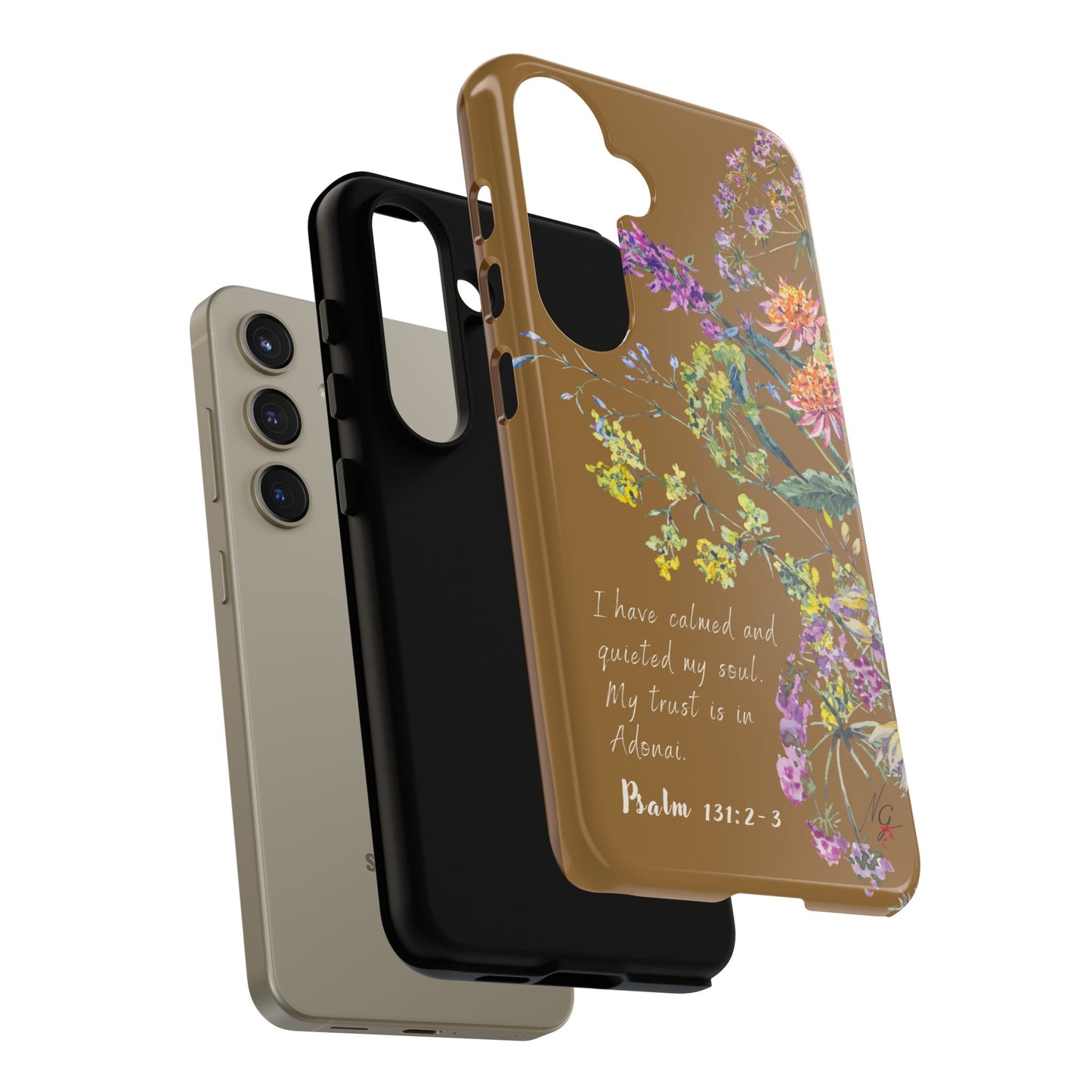 Phone Case - Botanic Full Brown, Psalm 131:2-3