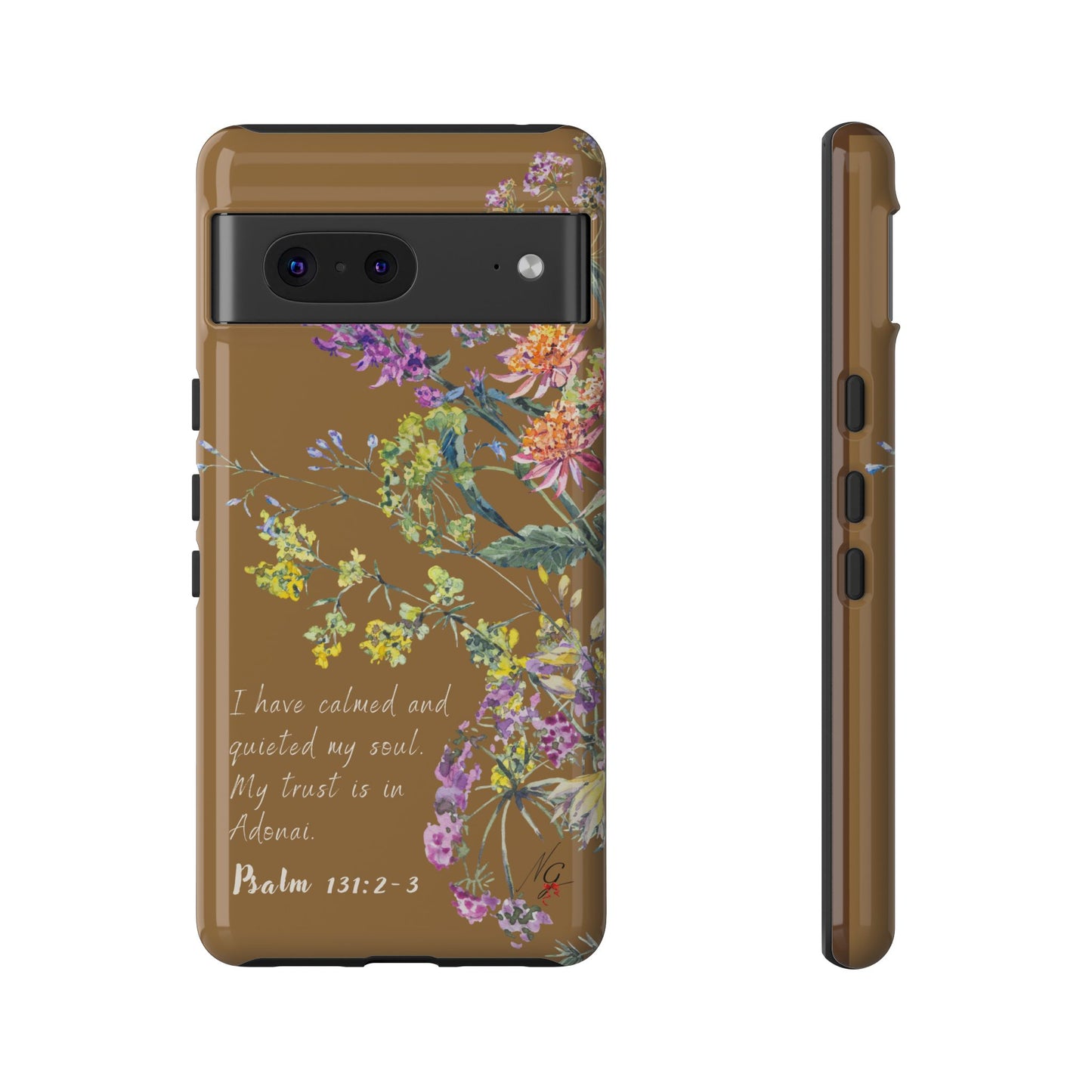 Phone Case - Botanic Full Brown, Psalm 131:2-3