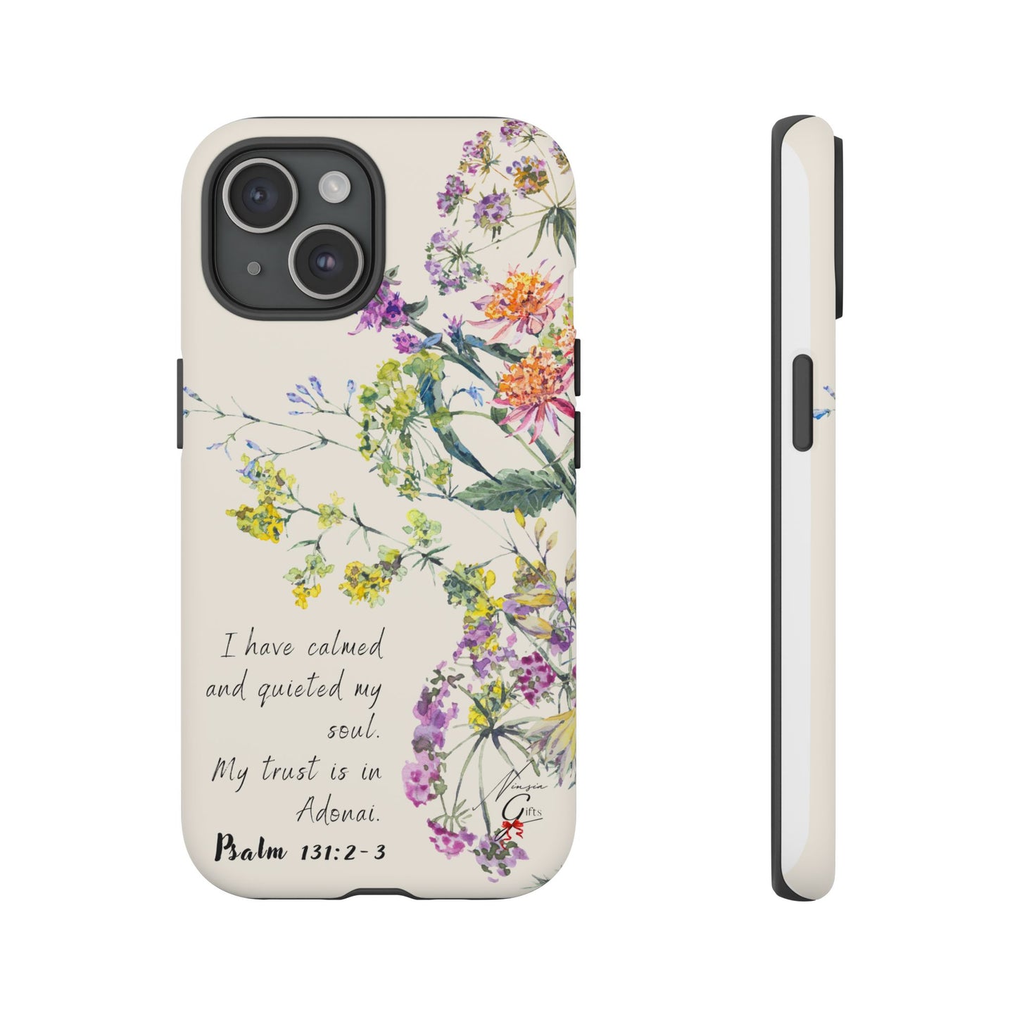 Phone Case - Botanic Cream, Psalm 131:2-3