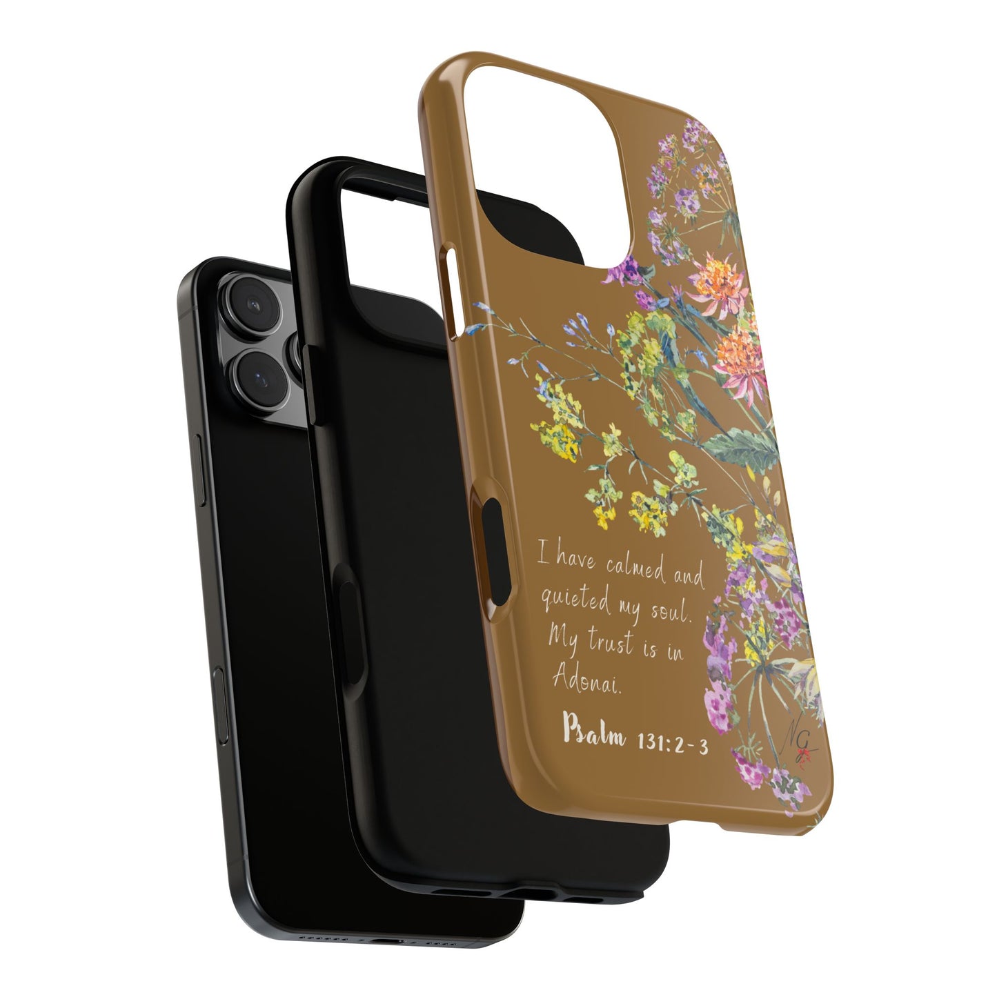 Phone Case - Botanic Full Brown, Psalm 131:2-3