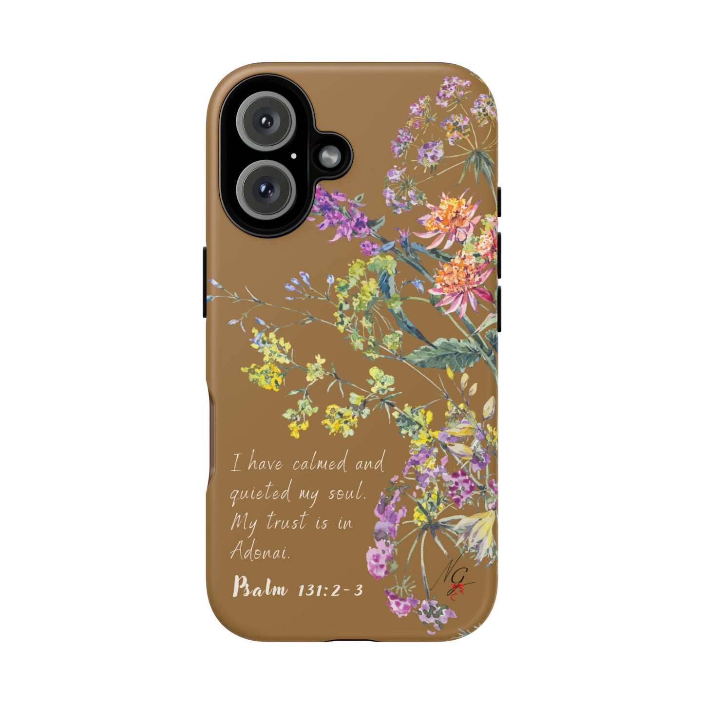 Phone Case - Botanic Full Brown, Psalm 131:2-3