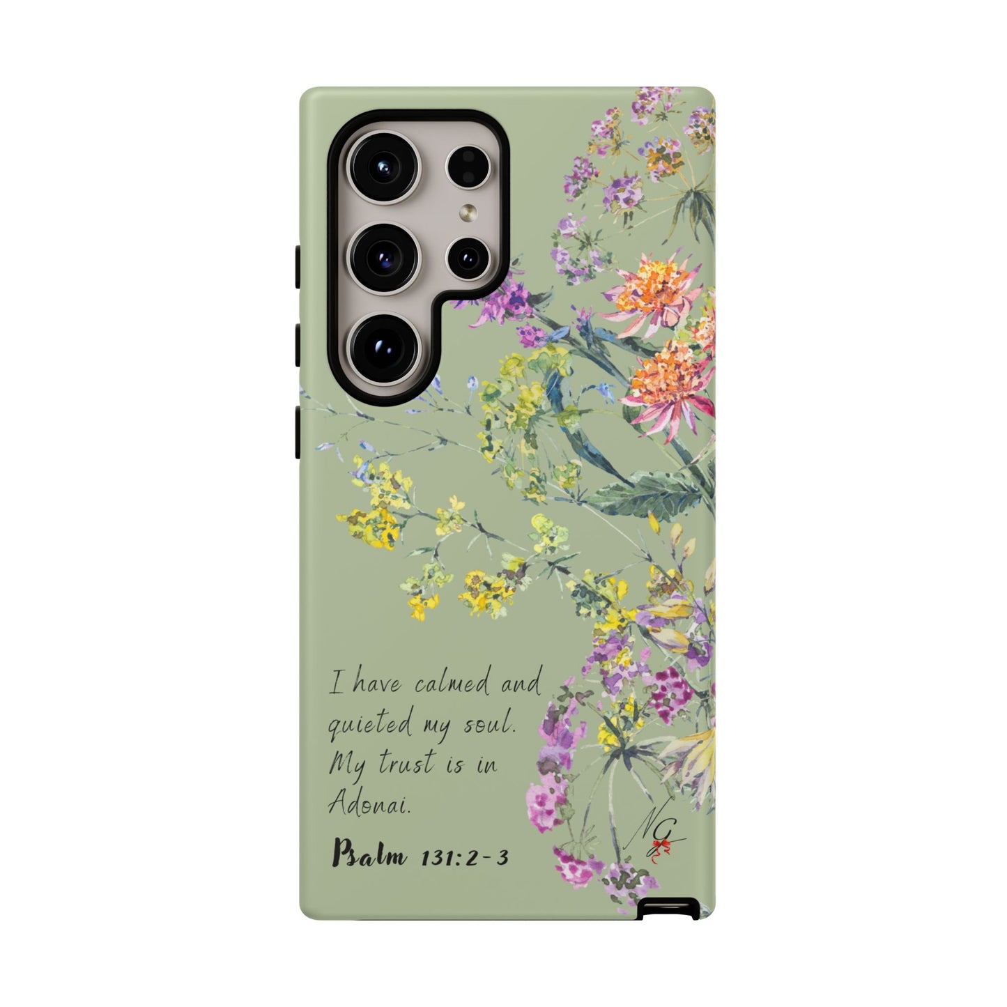 Phone Case - Botanic - Fully Sage Green, Psalm 131:2-3