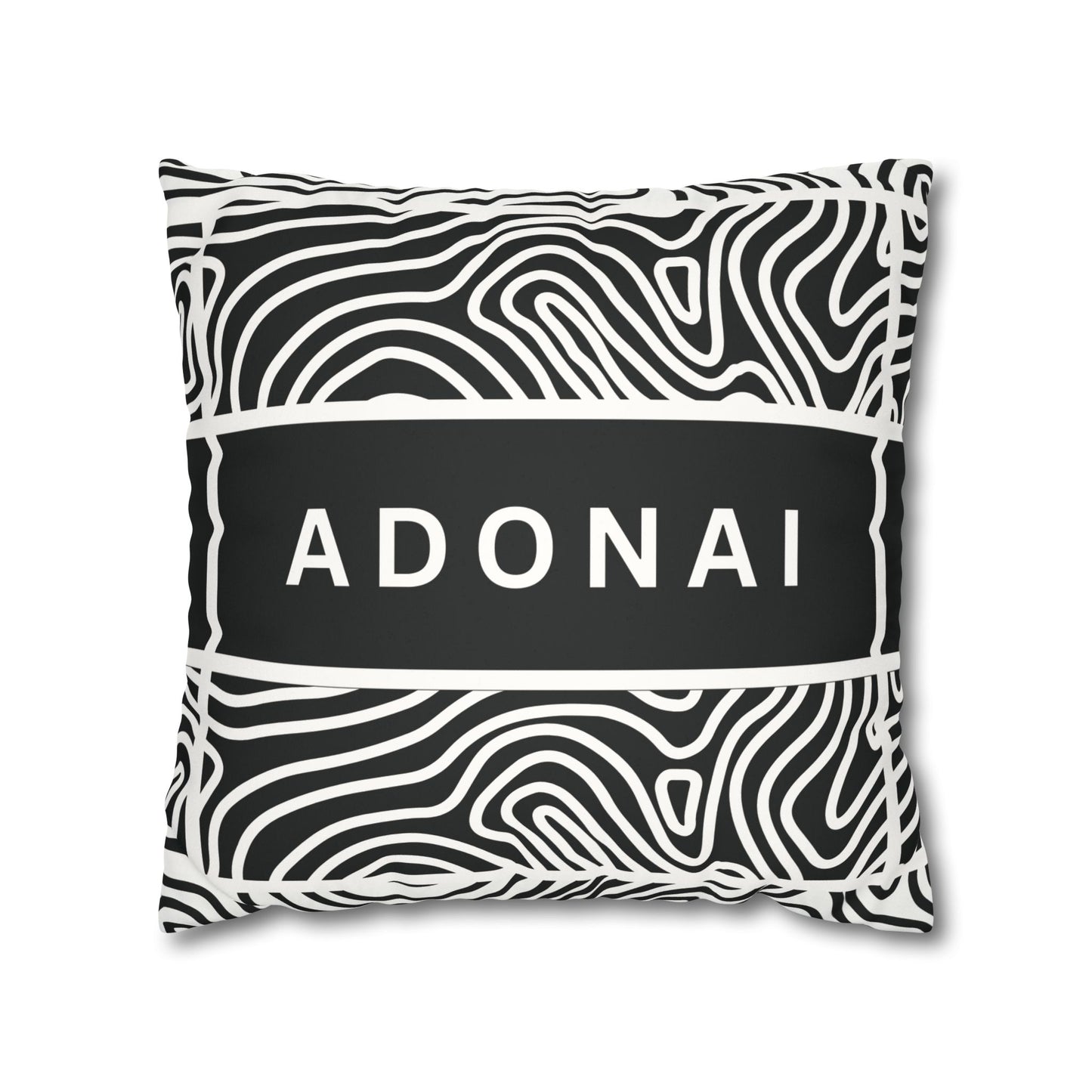 Faux Suede Square Pillowcase - Adonai GOD Print