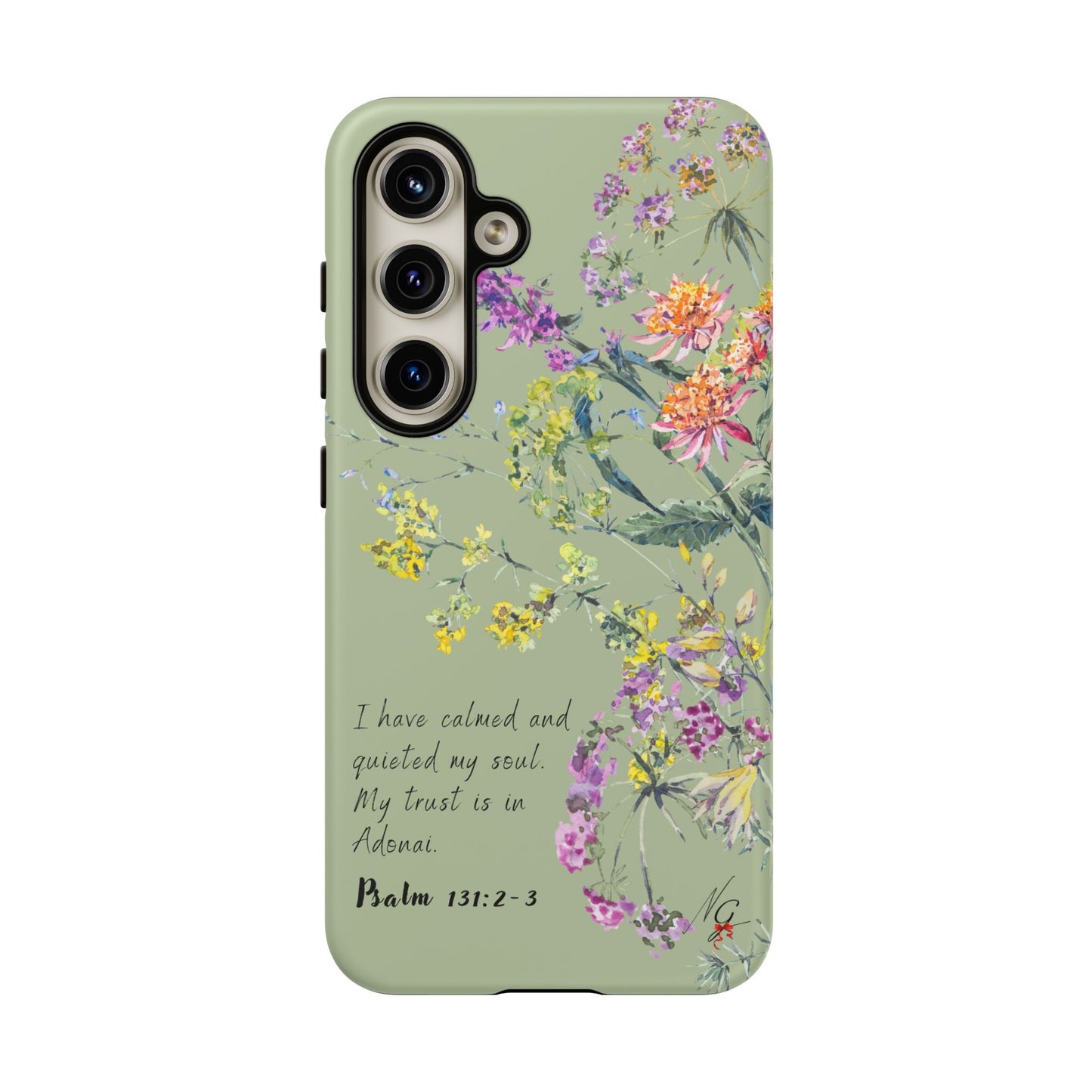 Phone Case - Botanic - Fully Sage Green, Psalm 131:2-3