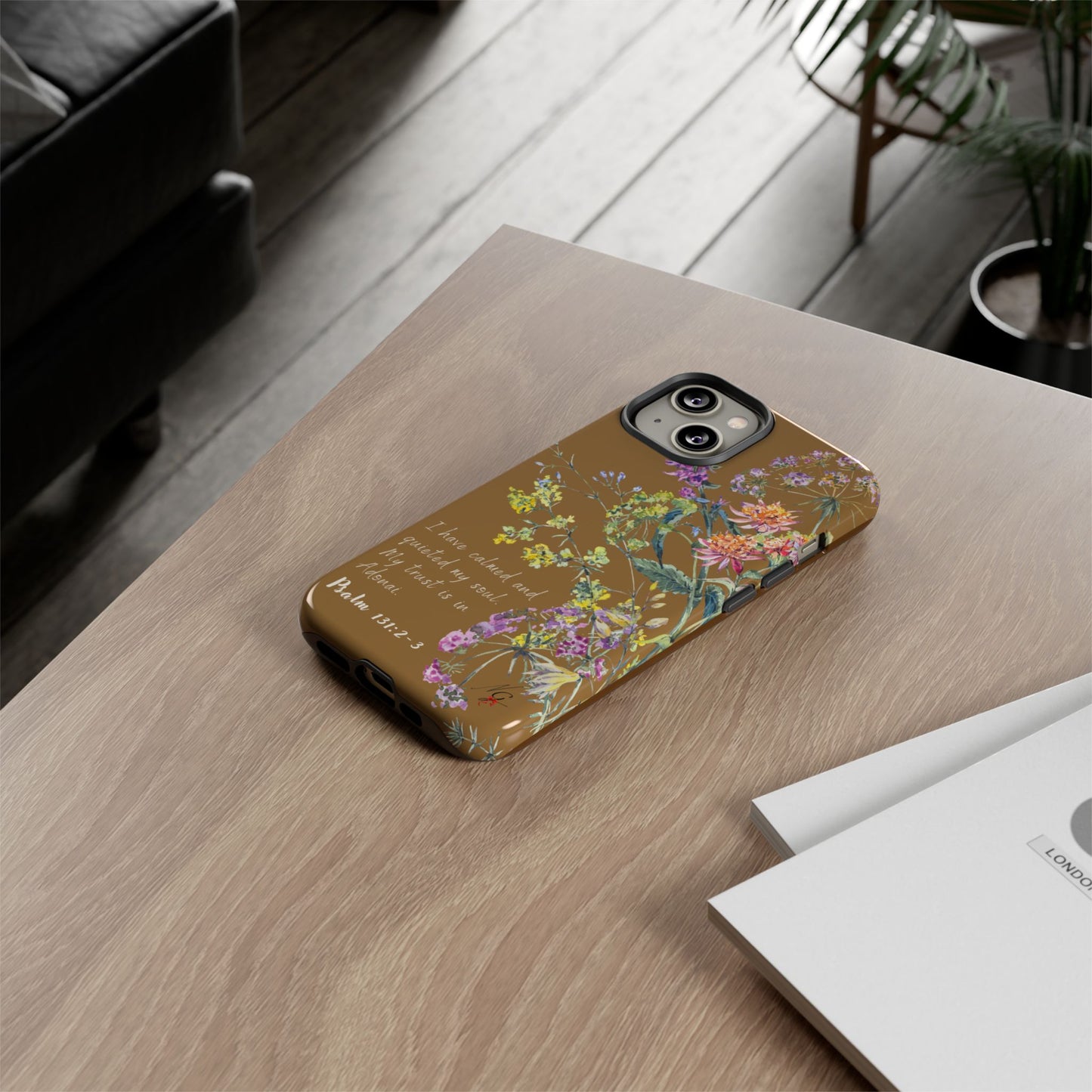 Phone Case - Botanic Full Brown, Psalm 131:2-3