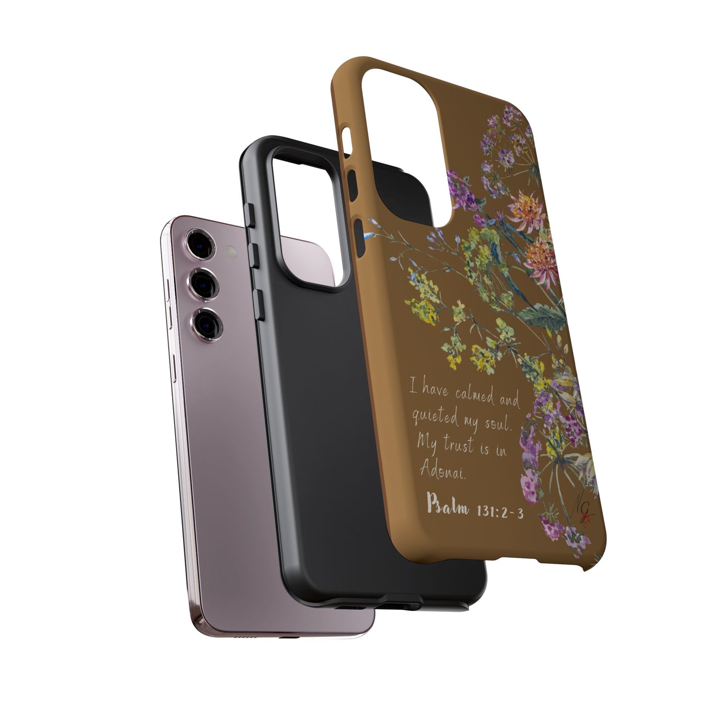Phone Case - Botanic Full Brown, Psalm 131:2-3