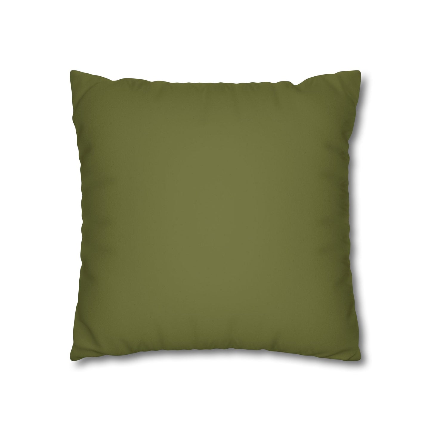 Faux Suede Square Pillowcase - Green with Golden Geometry