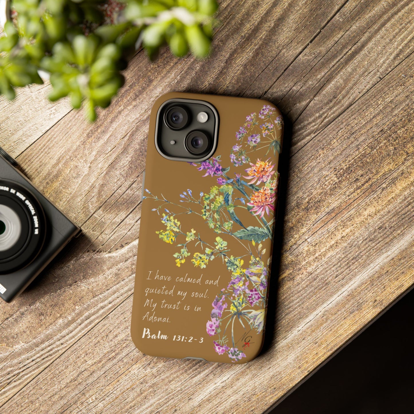 Phone Case - Botanic Full Brown, Psalm 131:2-3
