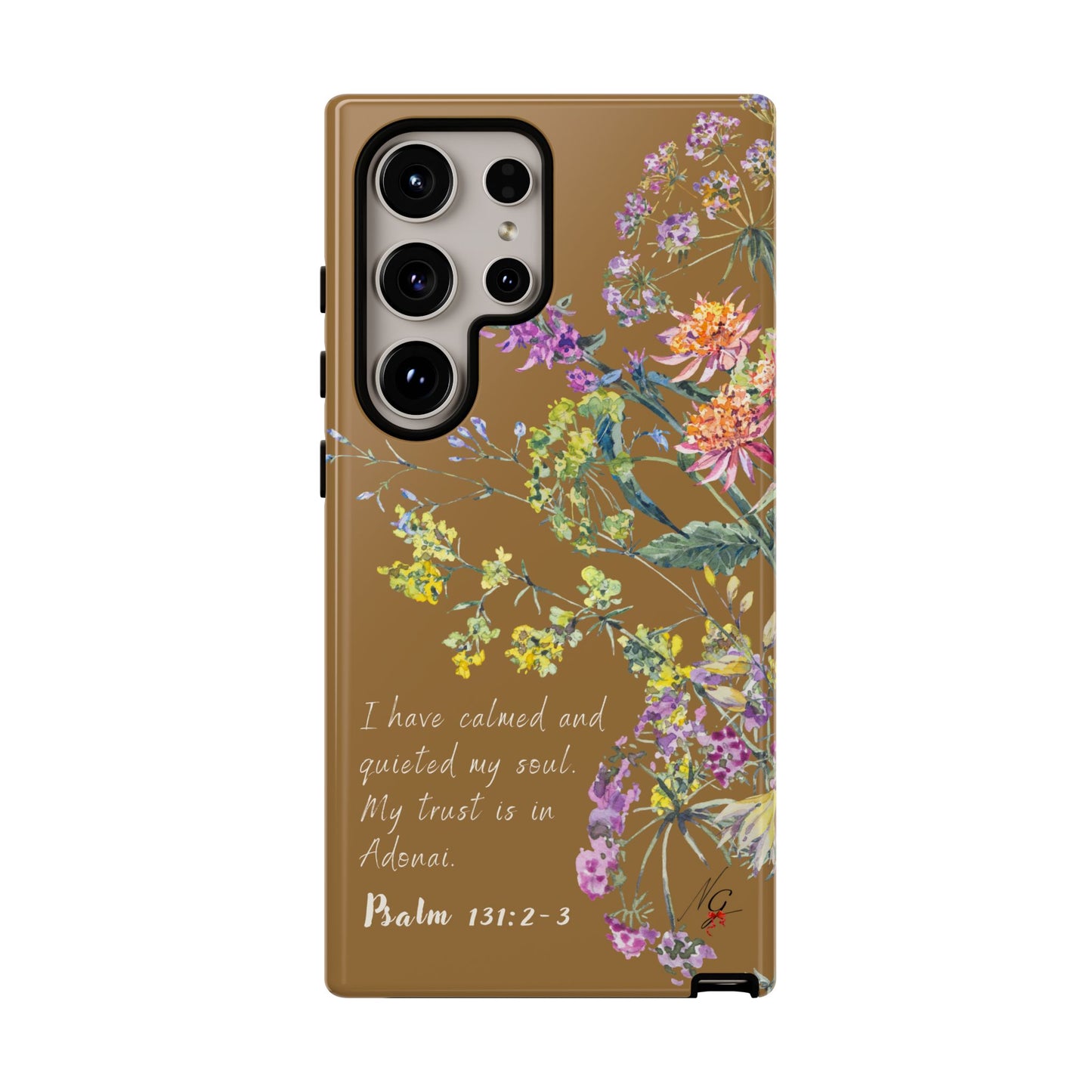Phone Case - Botanic Full Brown, Psalm 131:2-3