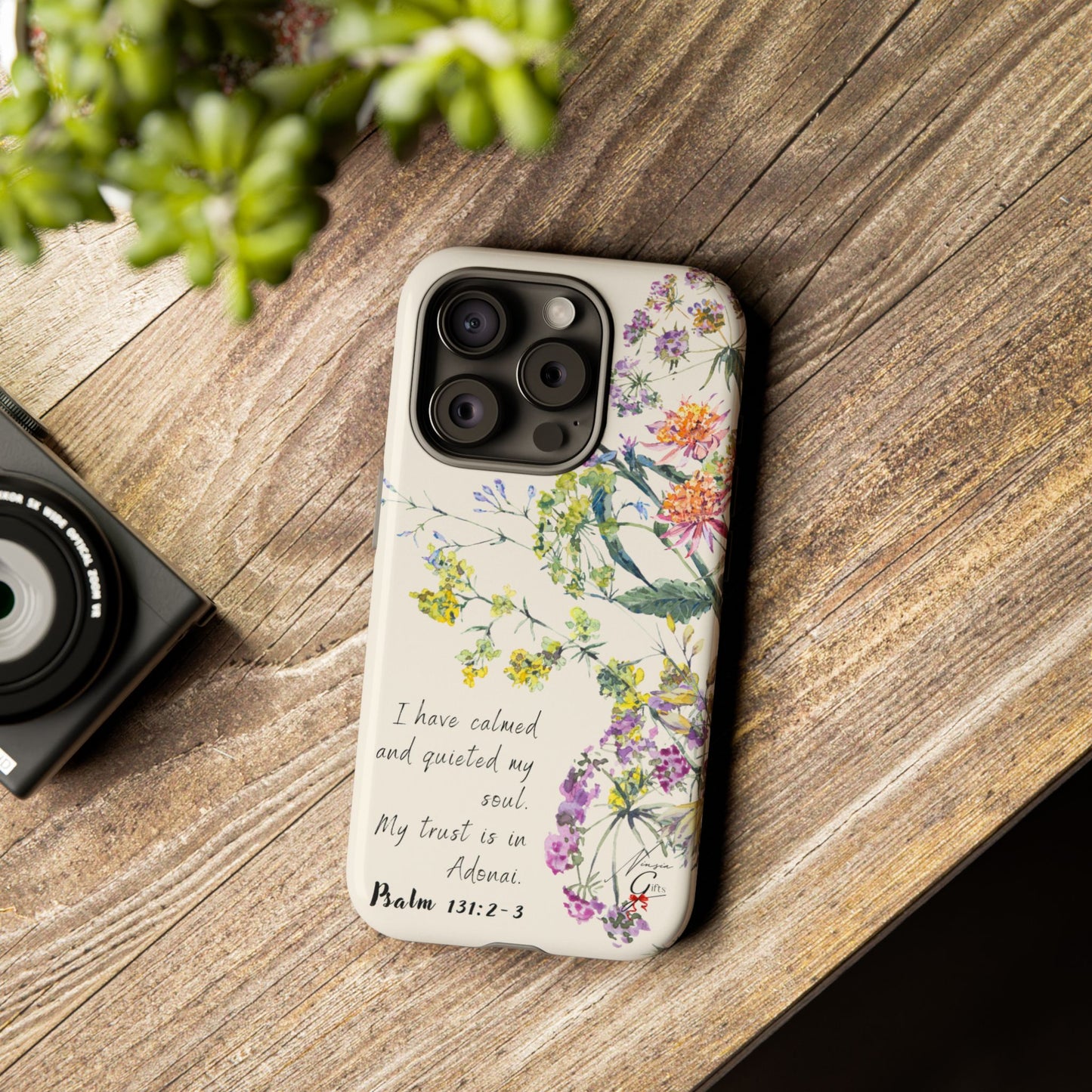 Phone Case - Botanic Cream, Psalm 131:2-3