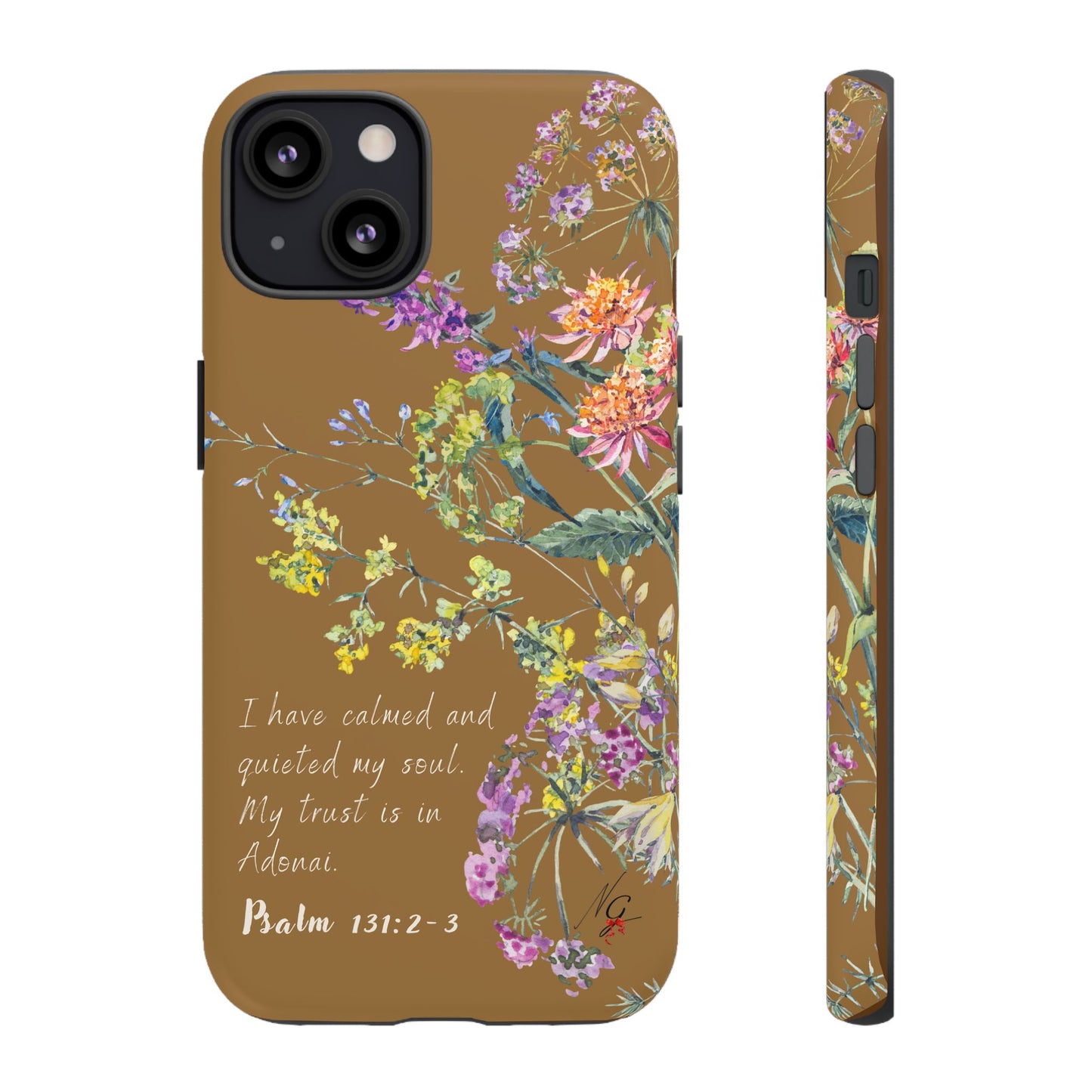 Phone Case - Botanic Full Brown, Psalm 131:2-3