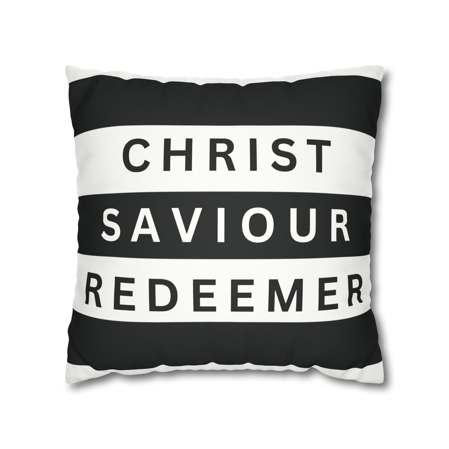 Faux Suede Square Pillowcase- CHRIST Redeemer