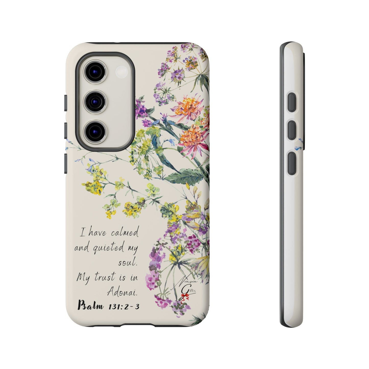 Phone Case - Botanic Cream, Psalm 131:2-3