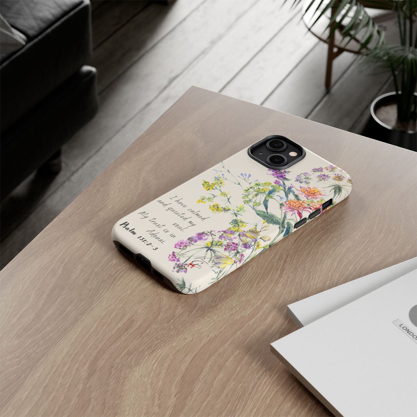 Phone Case - Botanic Cream, Psalm 131:2-3