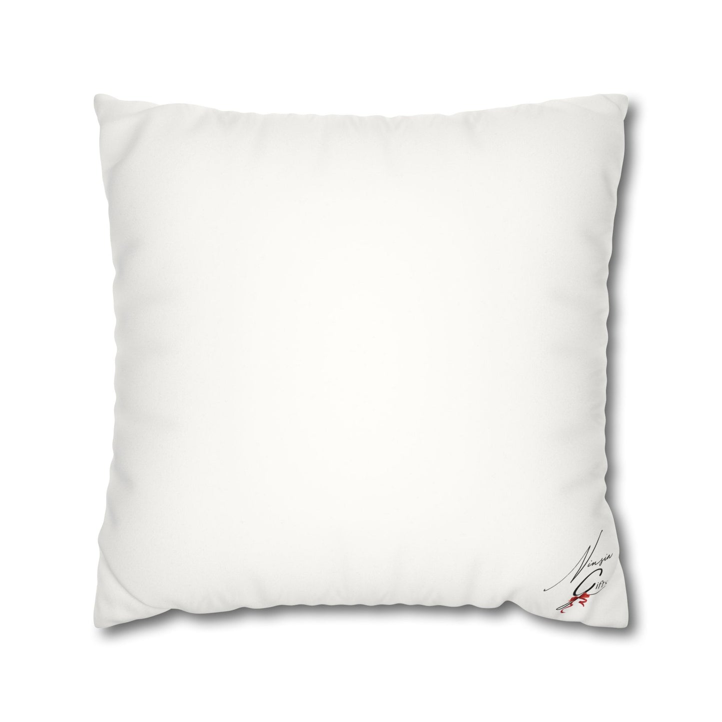 Faux Suede Square Pillowcase - Ninsia Collection - White