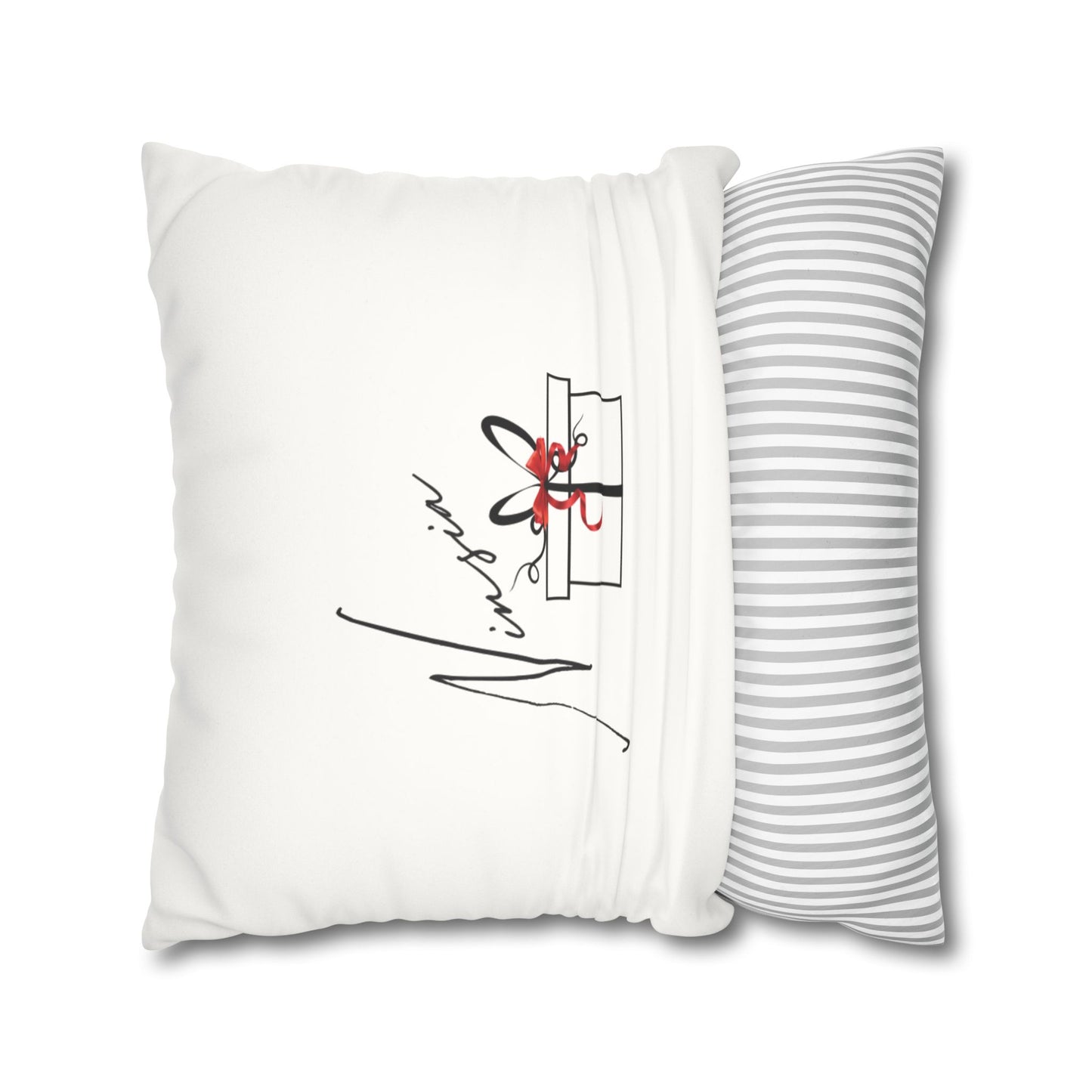 Faux Suede Square Pillowcase - Ninsia Collection - White