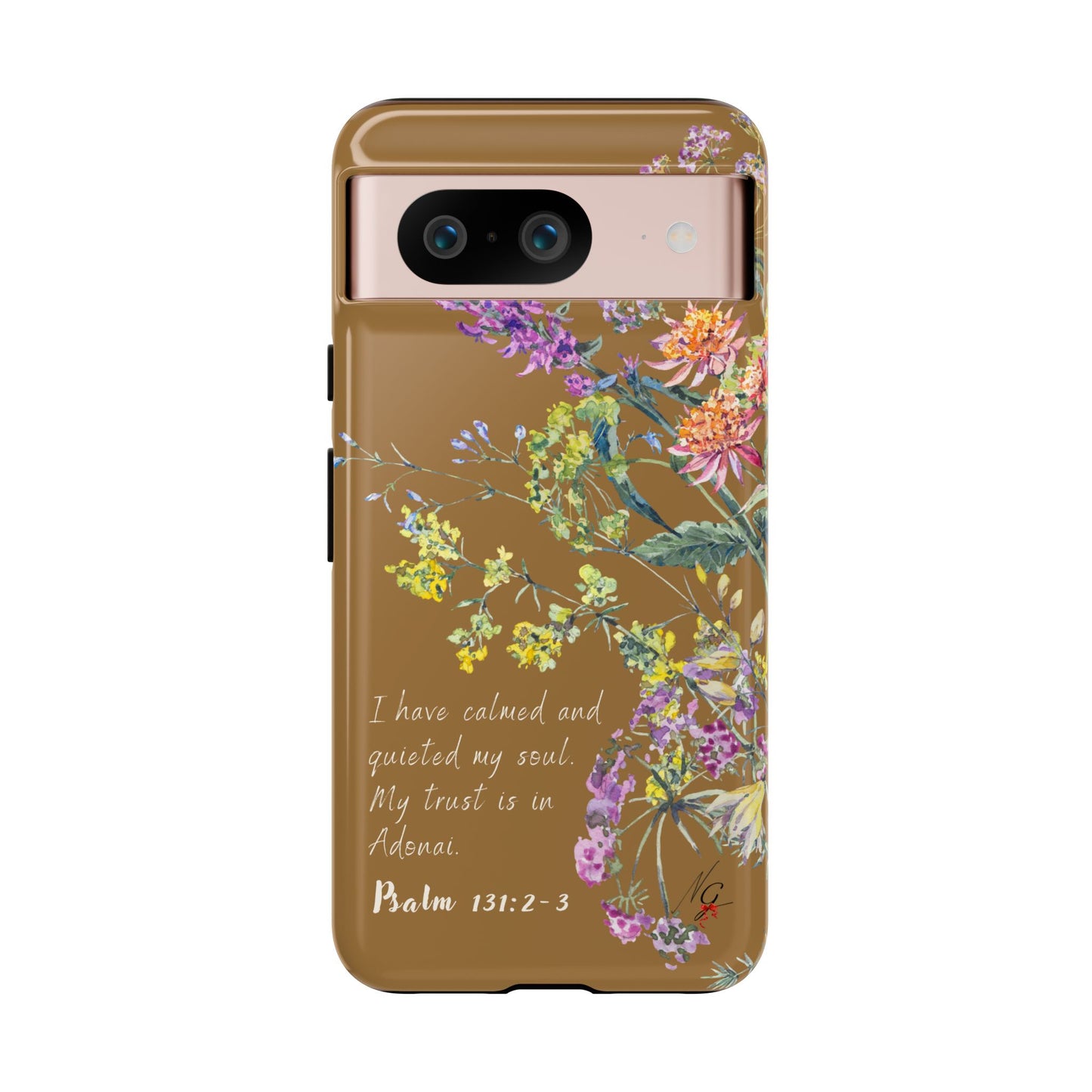 Phone Case - Botanic Full Brown, Psalm 131:2-3
