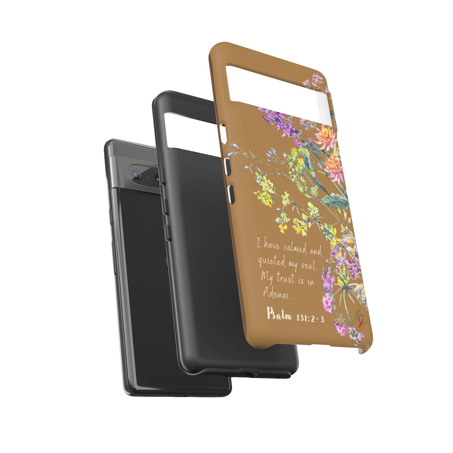 Phone Case - Botanic Full Brown, Psalm 131:2-3