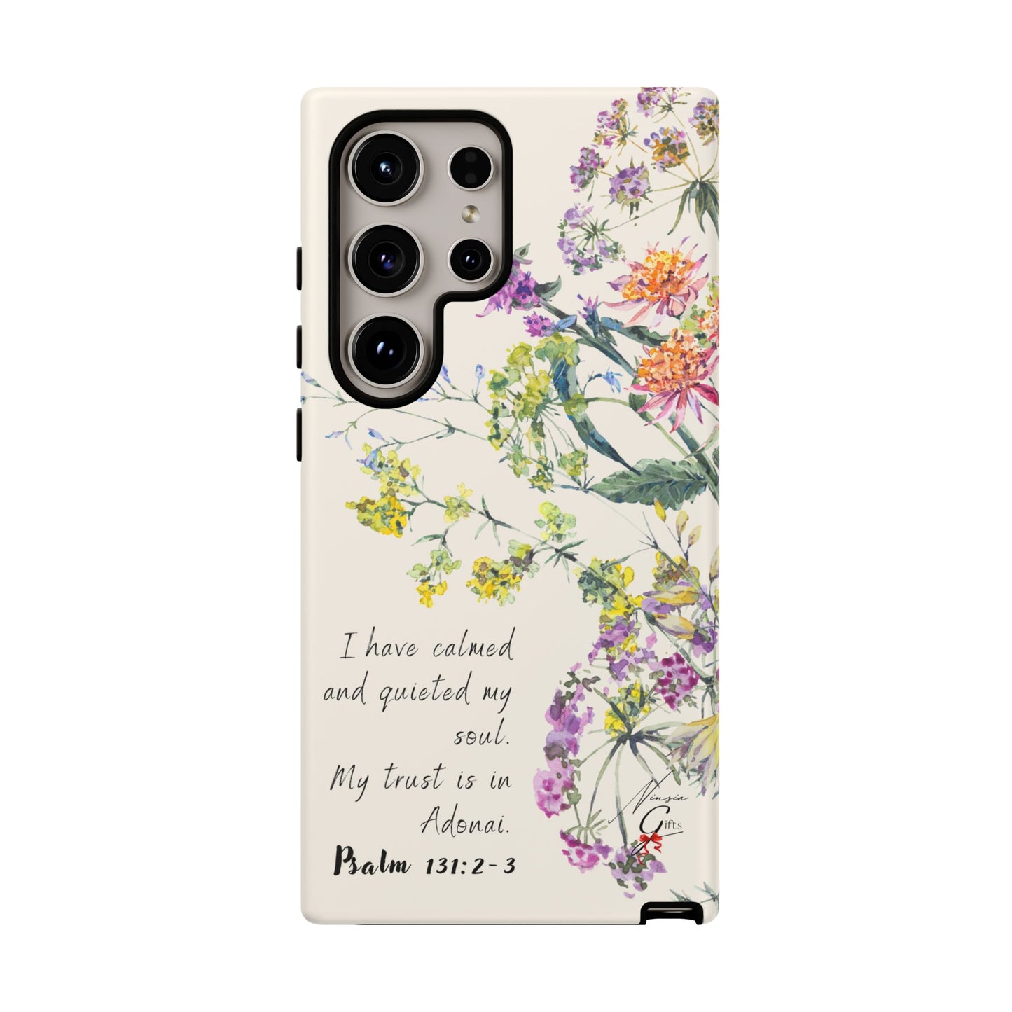 Phone Case - Botanic Cream, Psalm 131:2-3
