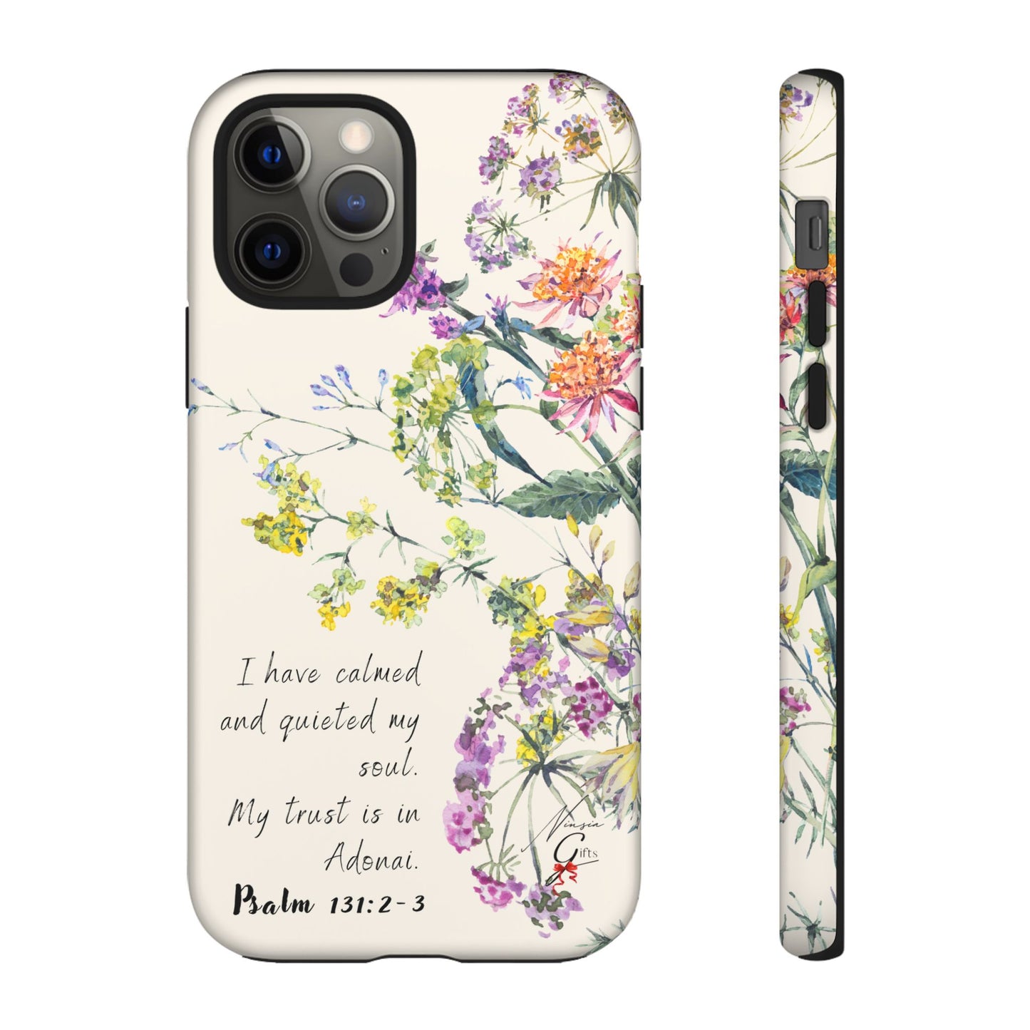 Phone Case - Botanic Cream, Psalm 131:2-3