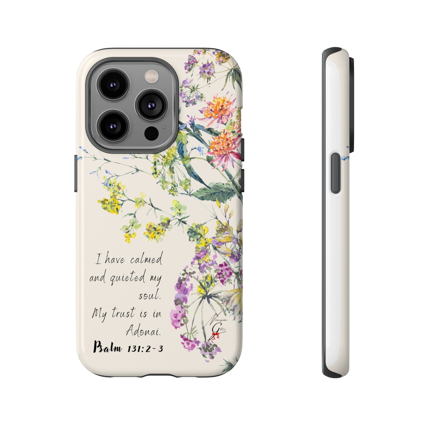 Phone Case - Botanic Cream, Psalm 131:2-3