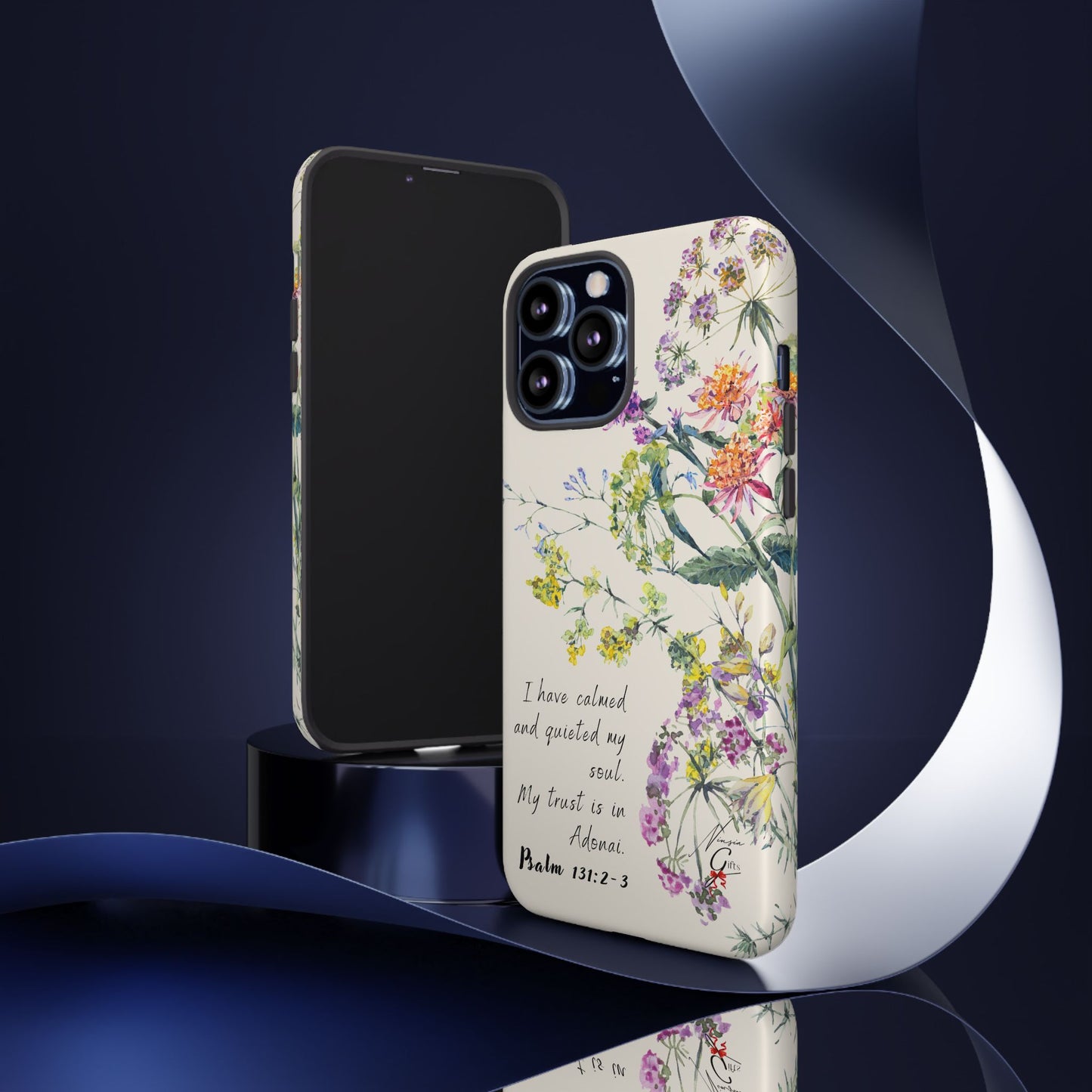 Phone Case - Botanic Cream, Psalm 131:2-3