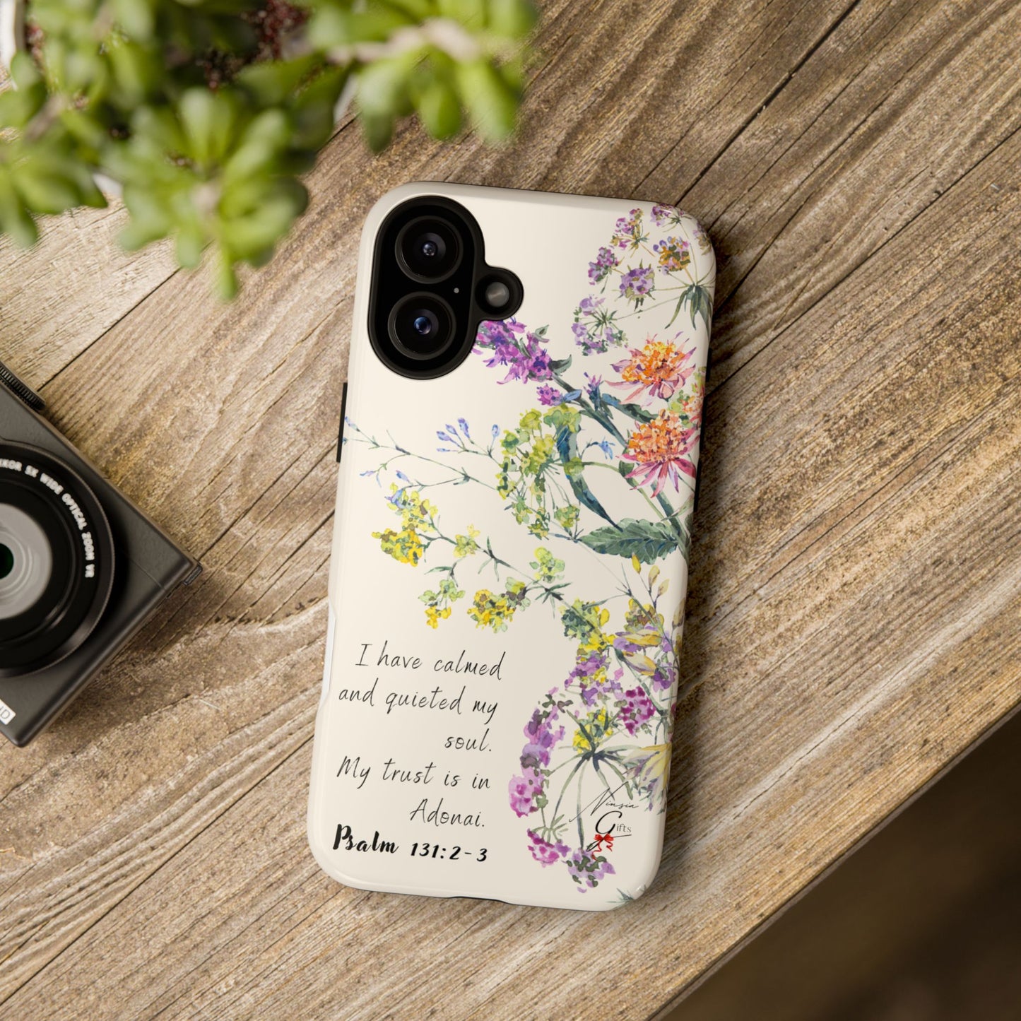 Phone Case - Botanic Cream, Psalm 131:2-3