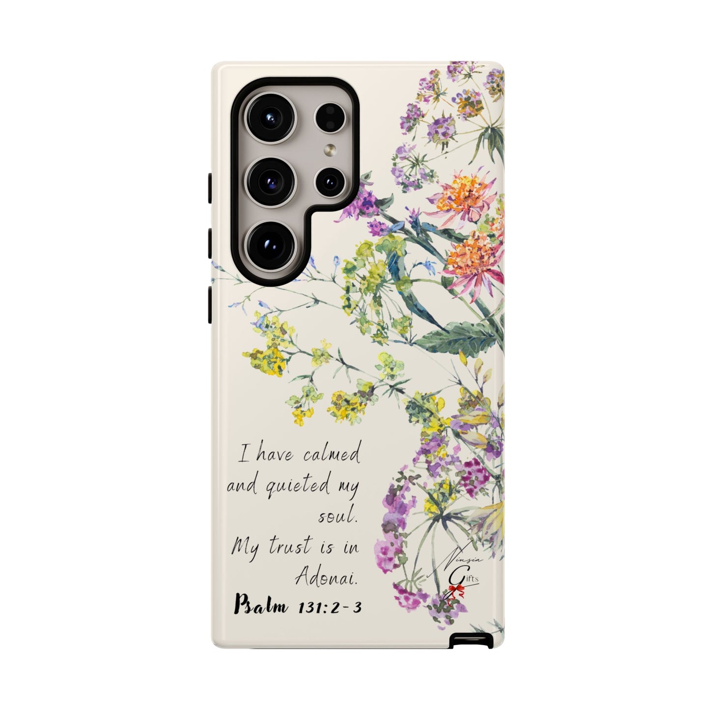 Phone Case - Botanic Cream, Psalm 131:2-3