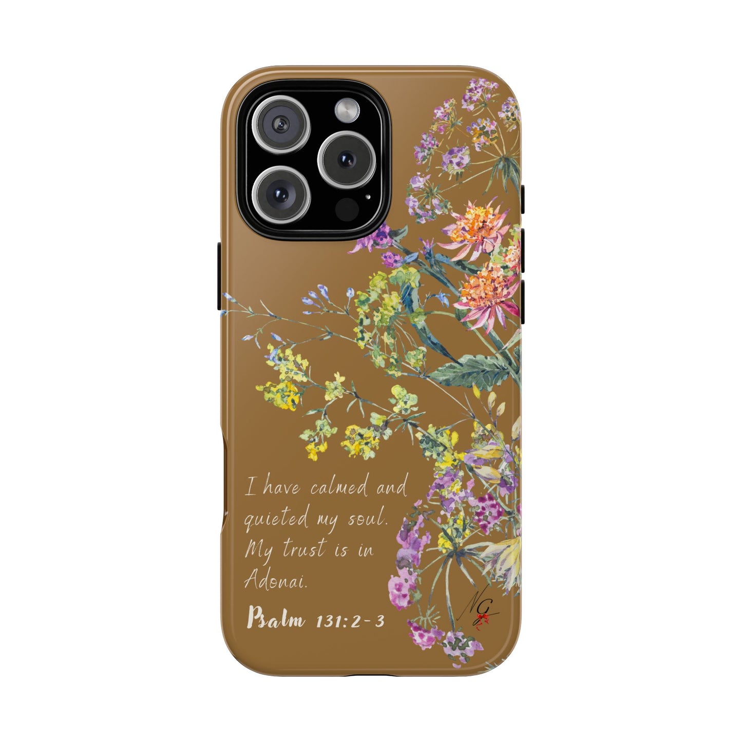 Phone Case - Botanic Full Brown, Psalm 131:2-3
