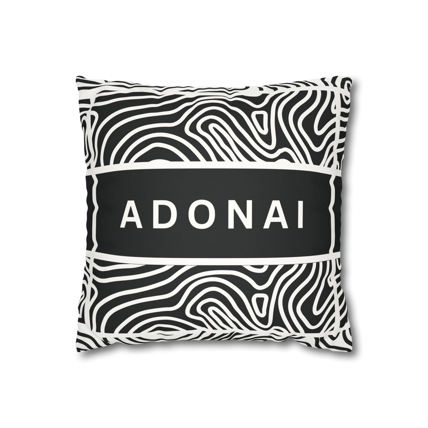 Faux Suede Square Pillowcase - Adonai GOD Print