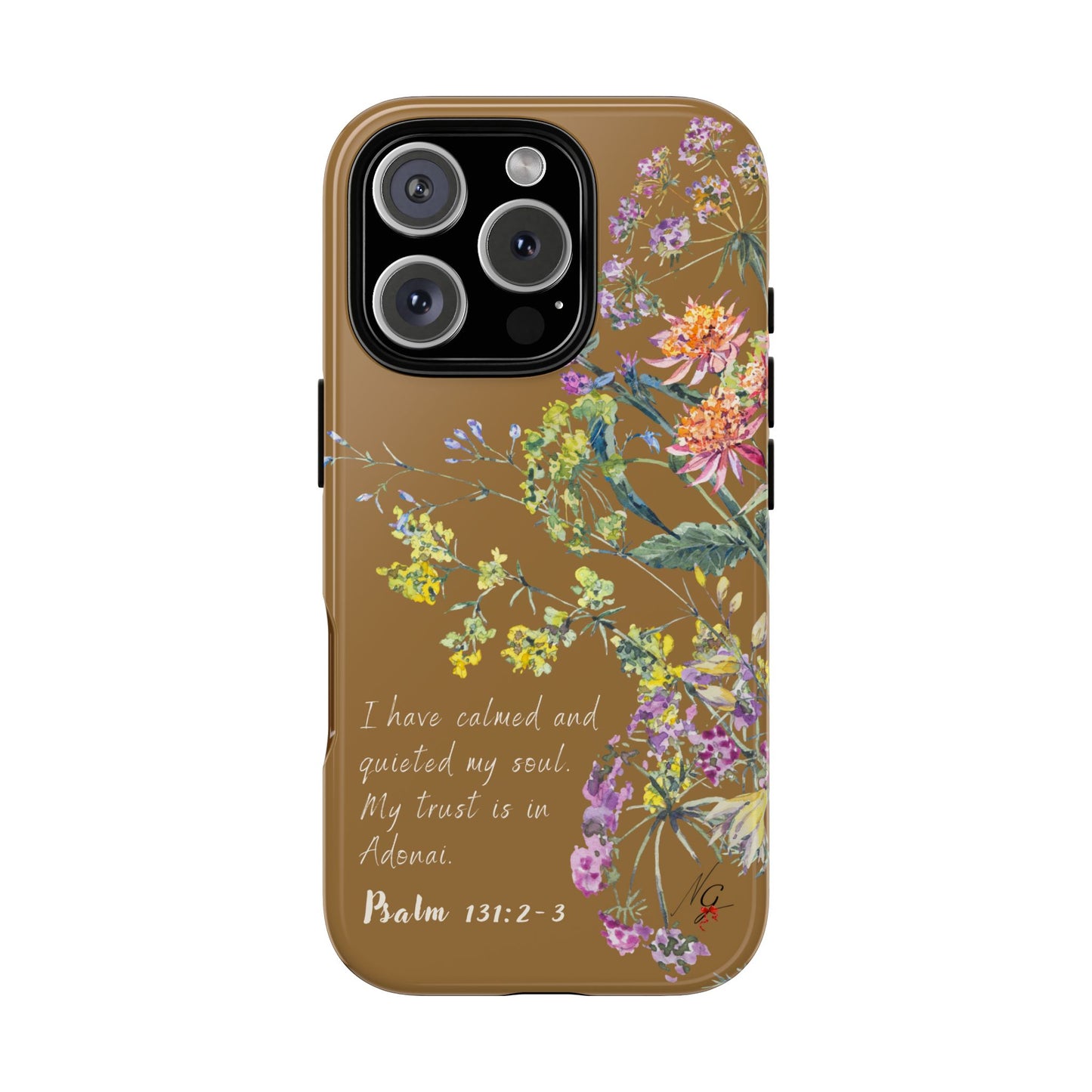 Phone Case - Botanic Full Brown, Psalm 131:2-3