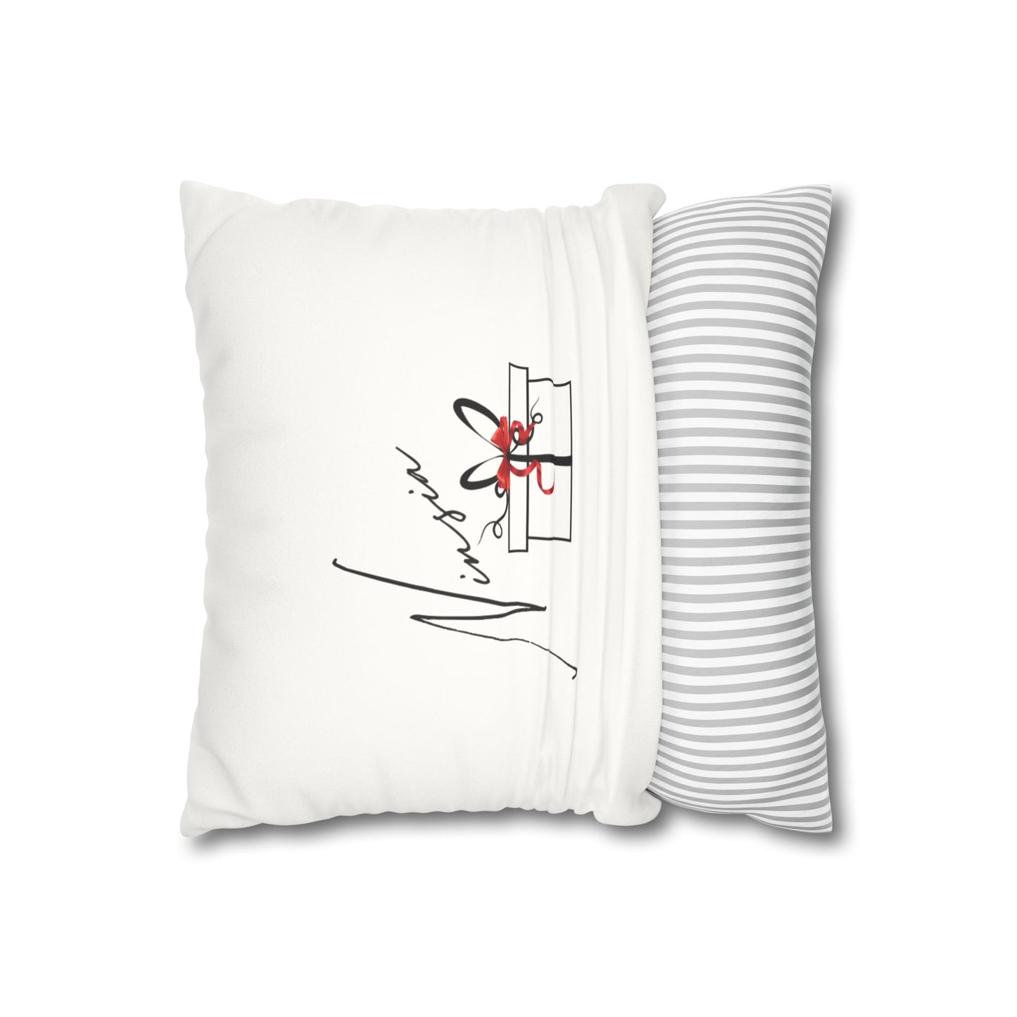 Faux Suede Square Pillowcase - Ninsia Collection - White