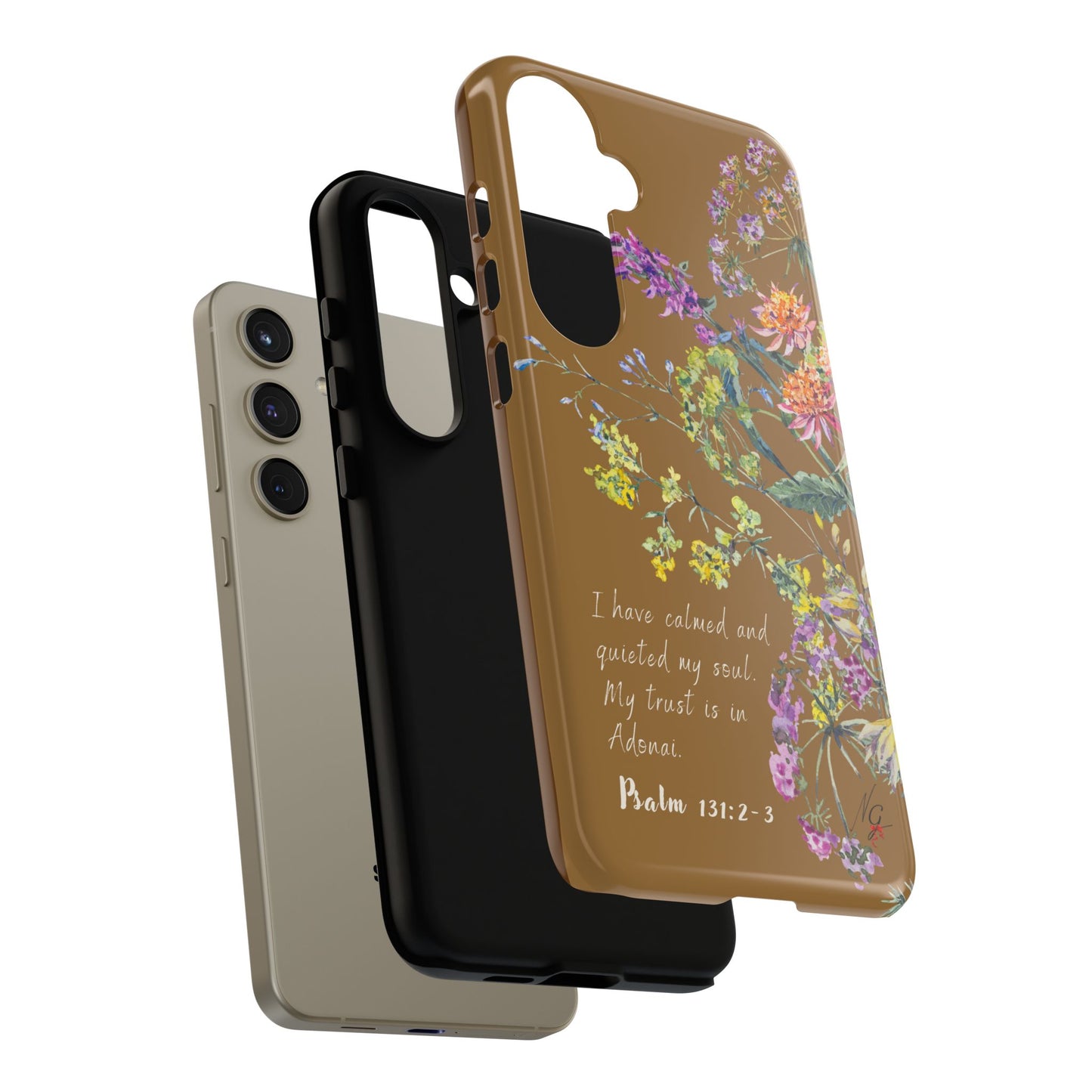 Phone Case - Botanic Full Brown, Psalm 131:2-3