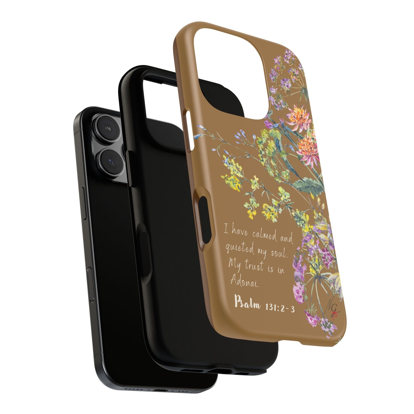 Phone Case - Botanic Full Brown, Psalm 131:2-3