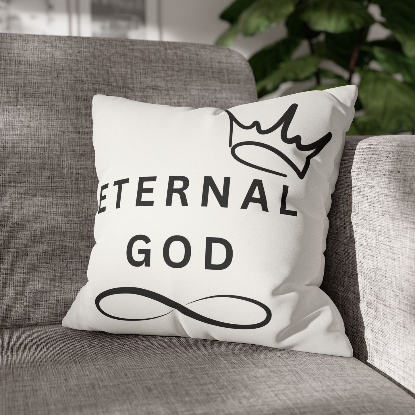Faux Suede Square Pillowcase - ETERNAL GOD