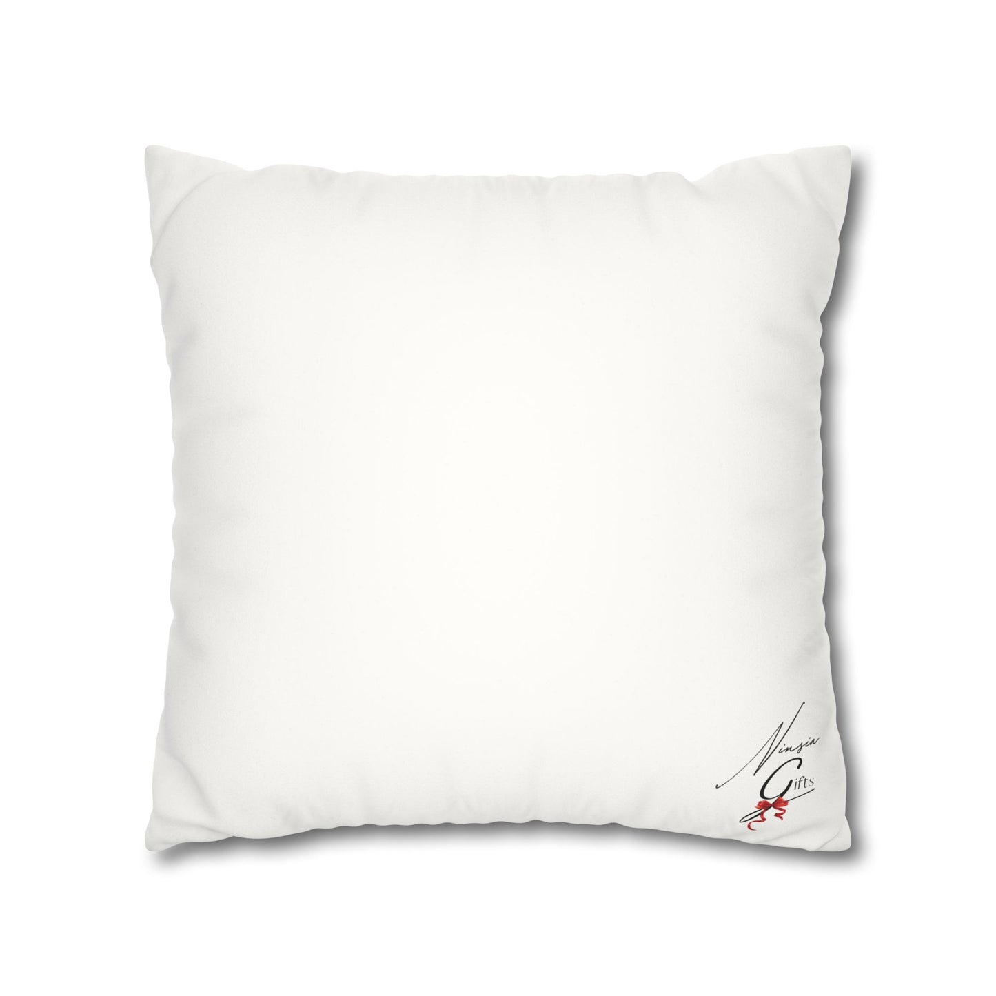 Faux Suede Square Pillowcase - White