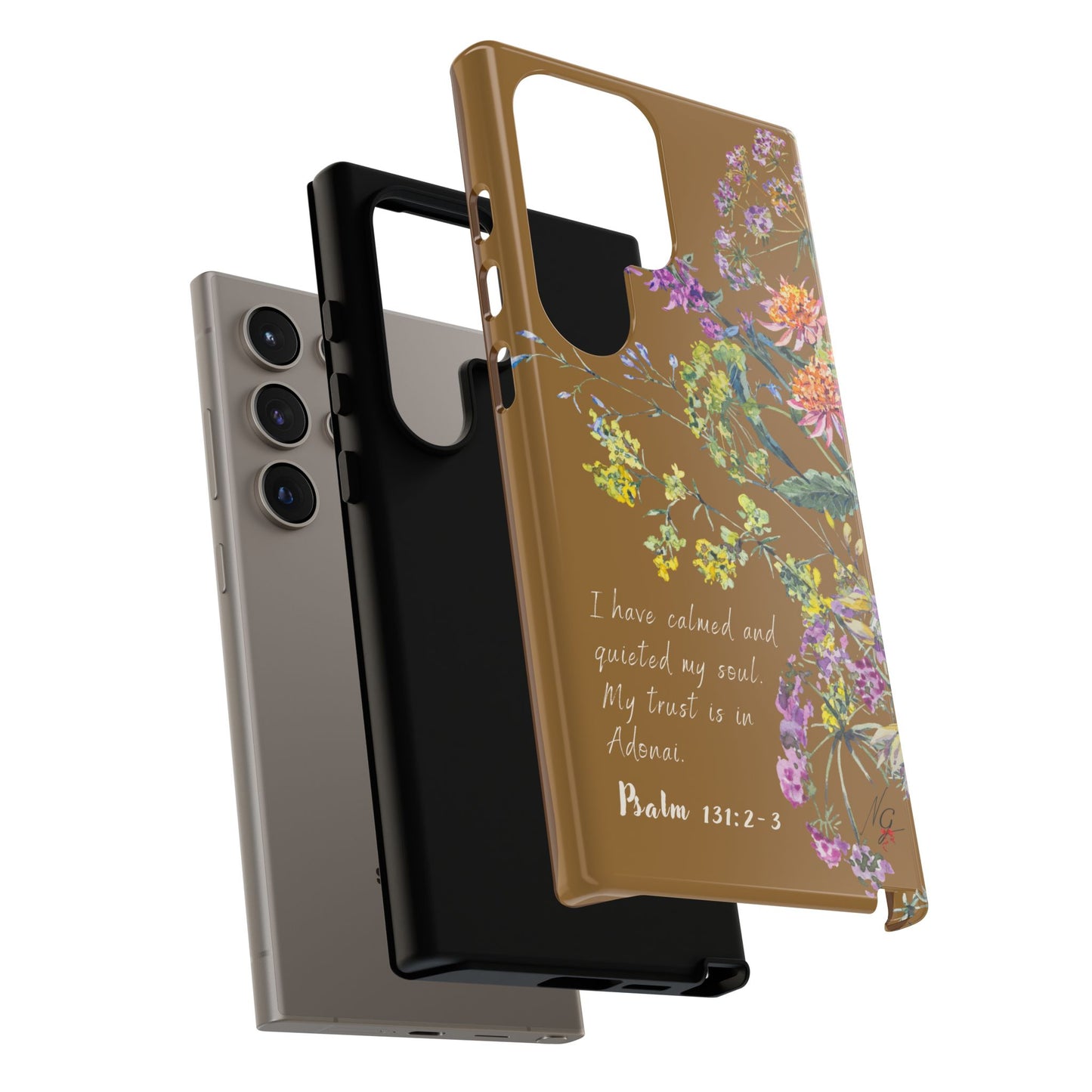Phone Case - Botanic Full Brown, Psalm 131:2-3