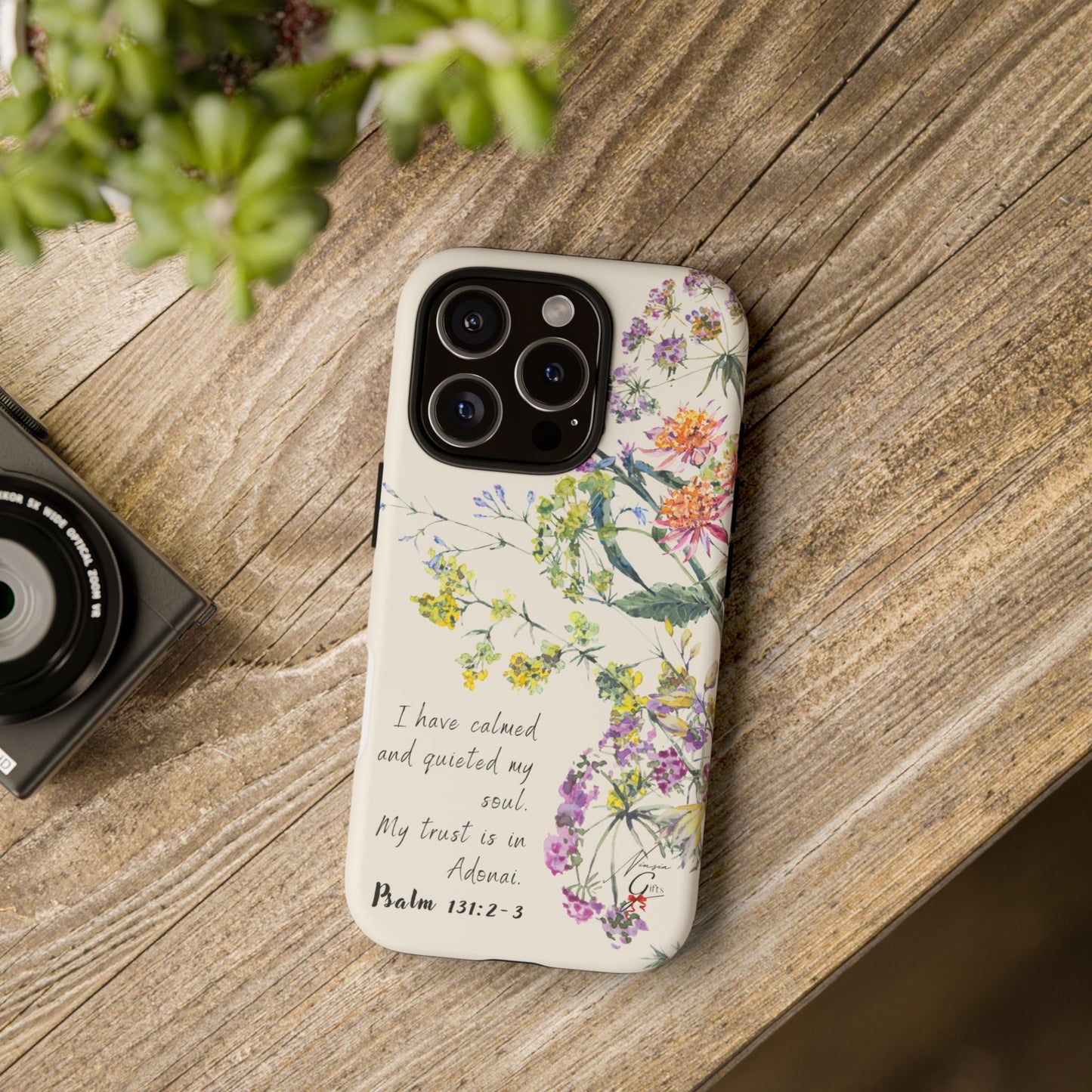 Phone Case - Botanic Cream, Psalm 131:2-3