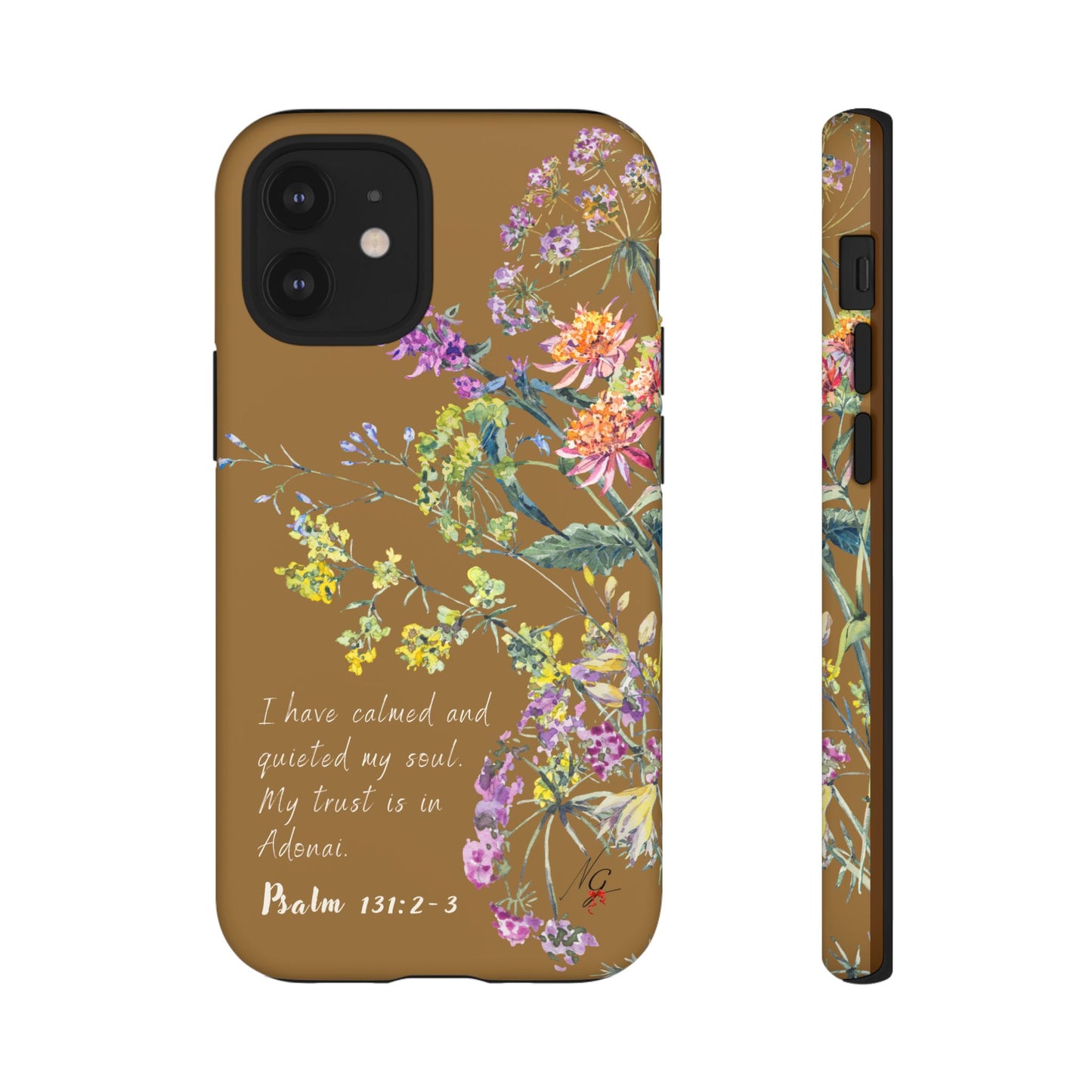 Phone Case - Botanic Full Brown, Psalm 131:2-3