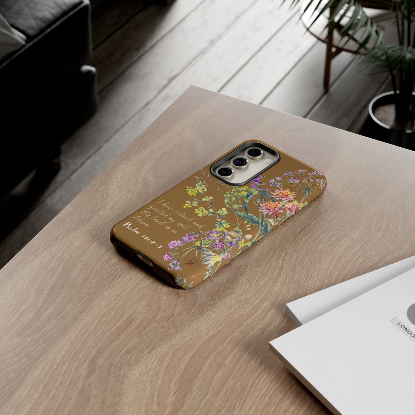 Phone Case - Botanic Full Brown, Psalm 131:2-3
