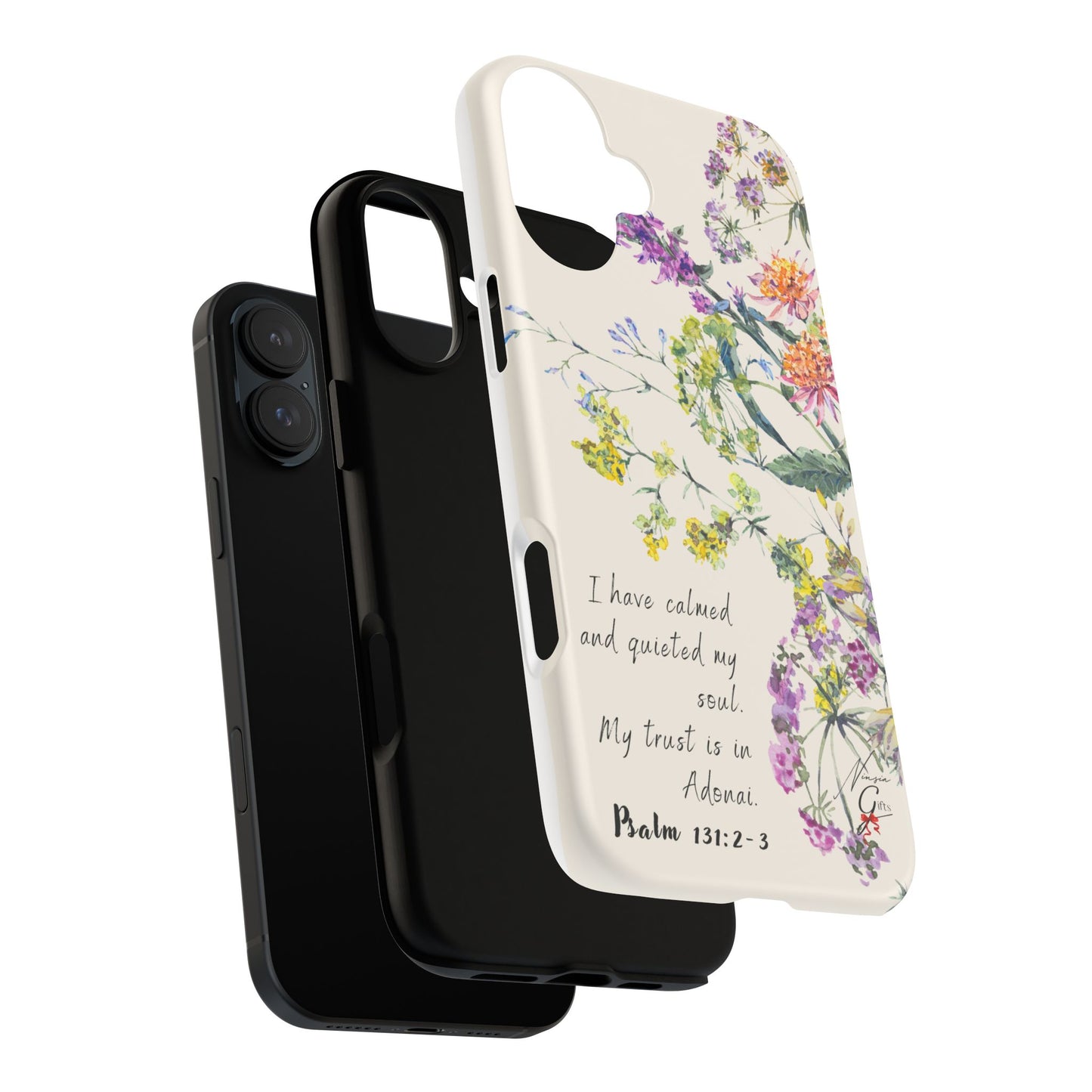 Phone Case - Botanic Cream, Psalm 131:2-3