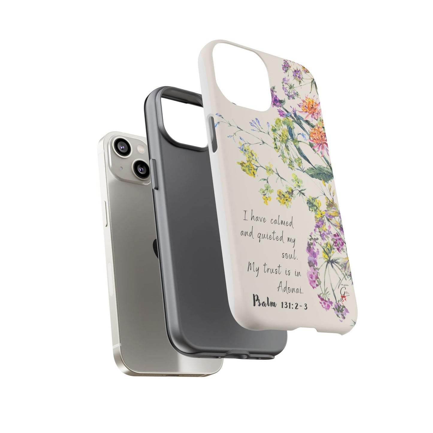 Phone Case - Botanic Cream, Psalm 131:2-3