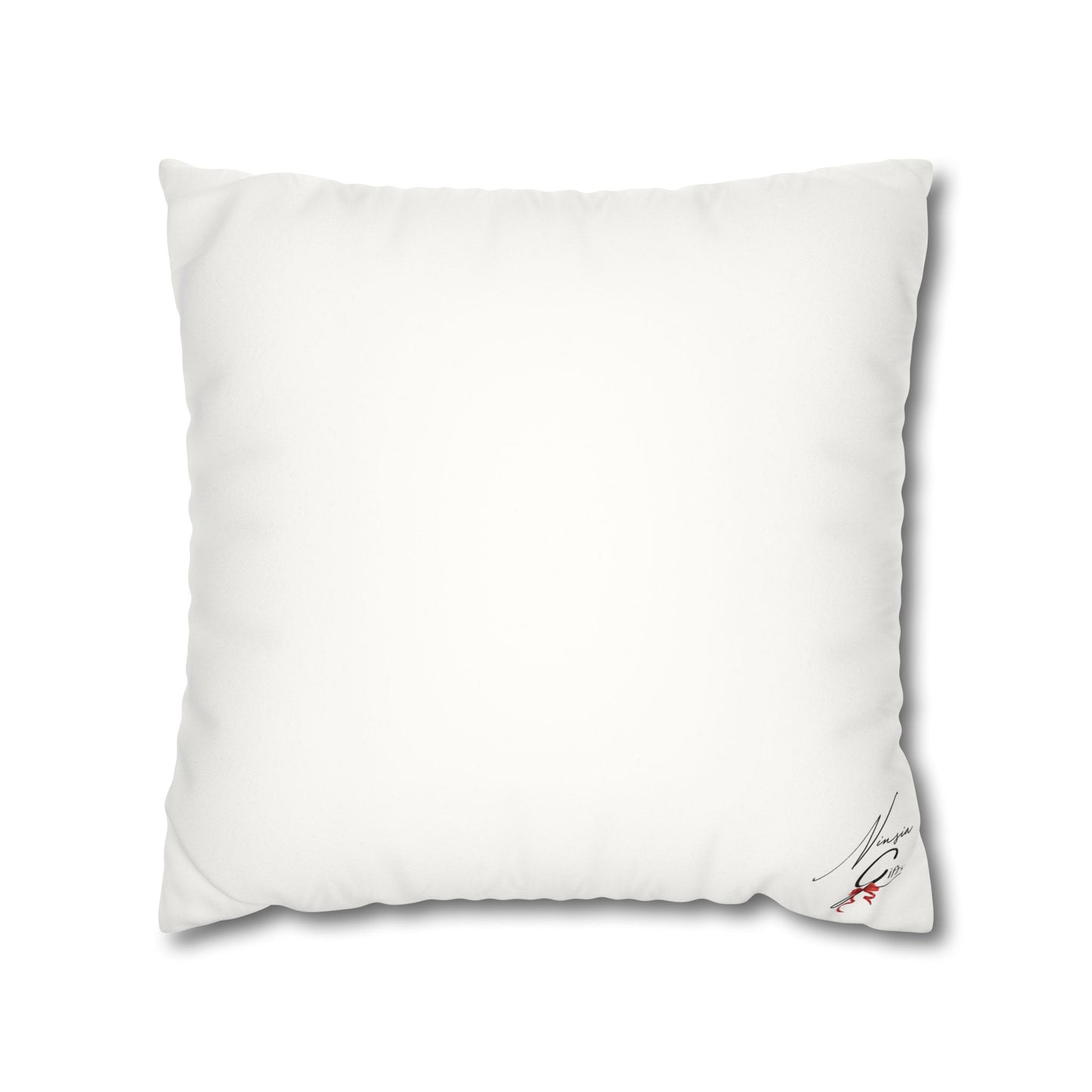Faux Suede Square Pillowcase - Ninsia Collection - White