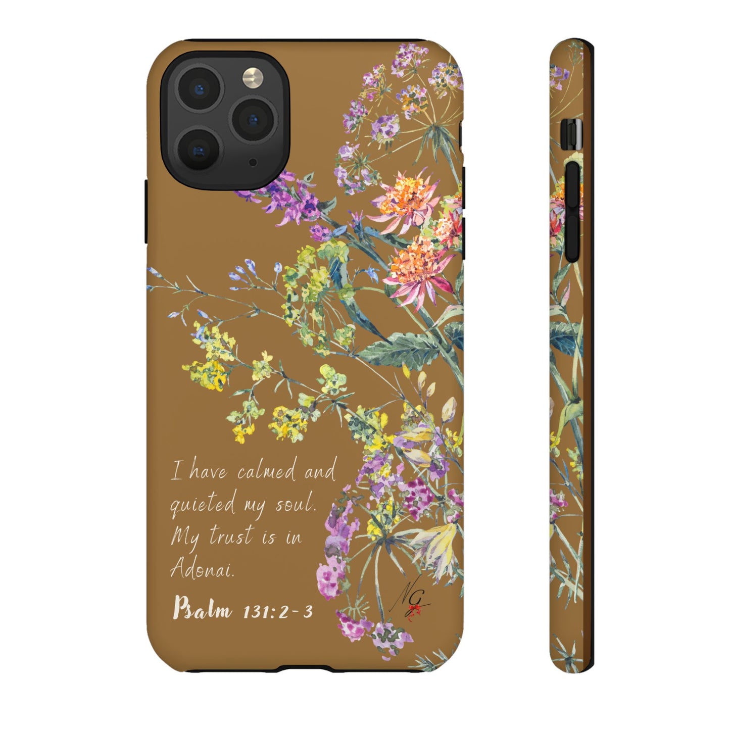 Phone Case - Botanic Full Brown, Psalm 131:2-3
