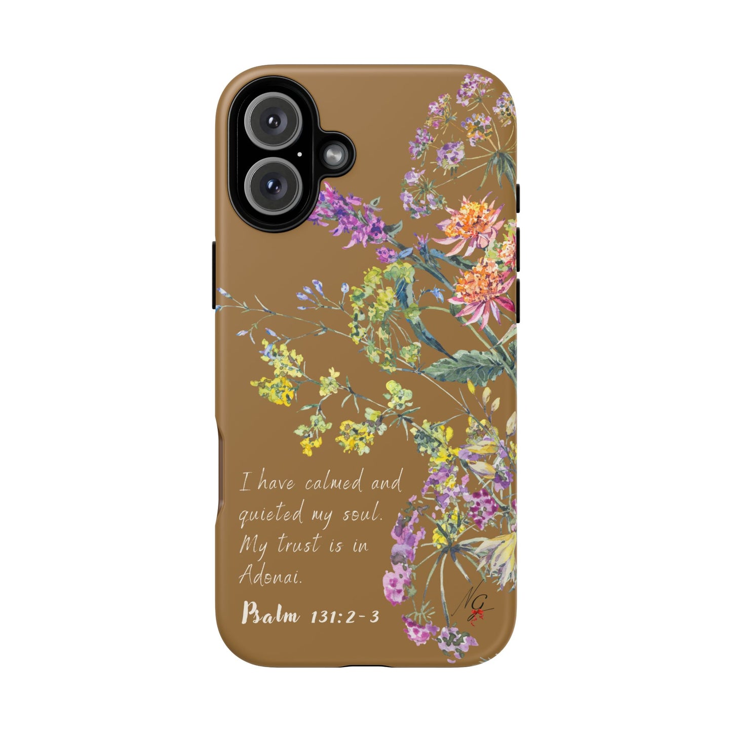 Phone Case - Botanic Full Brown, Psalm 131:2-3