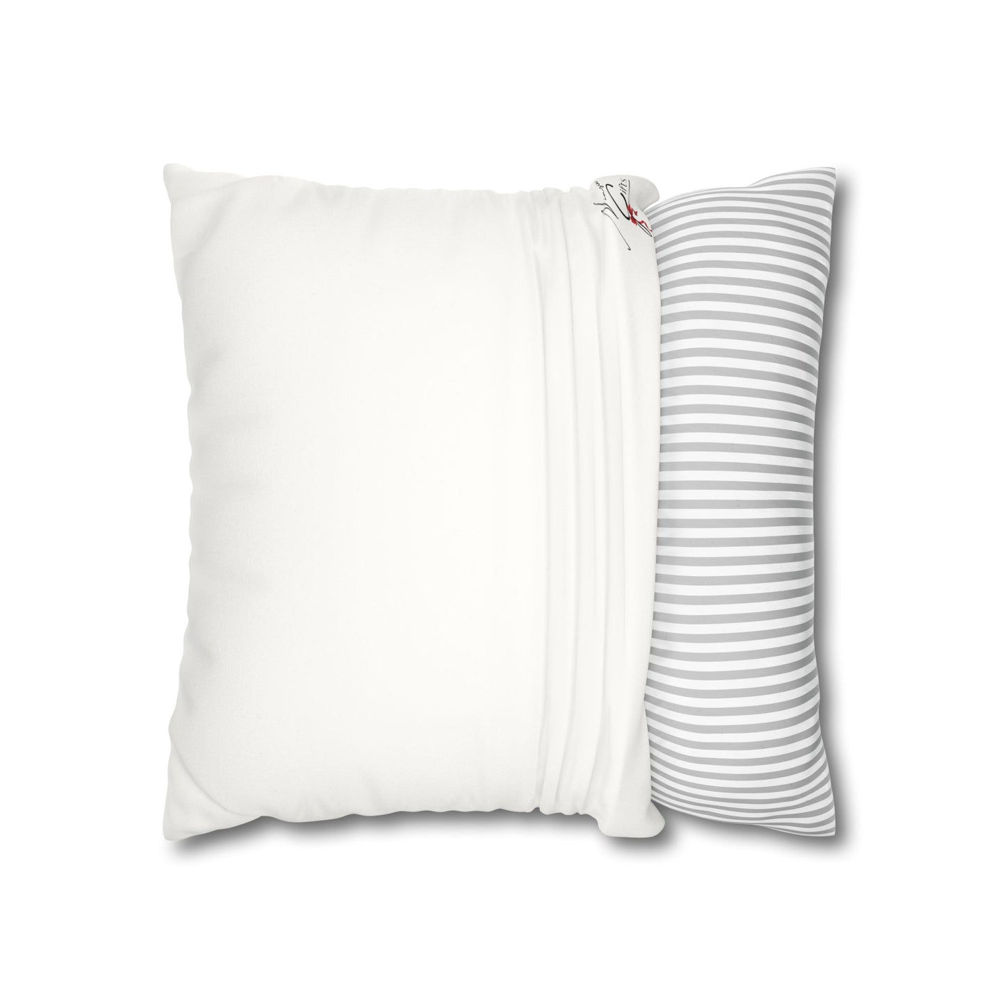 Faux Suede Square Pillowcase - Ninsia Collection - White