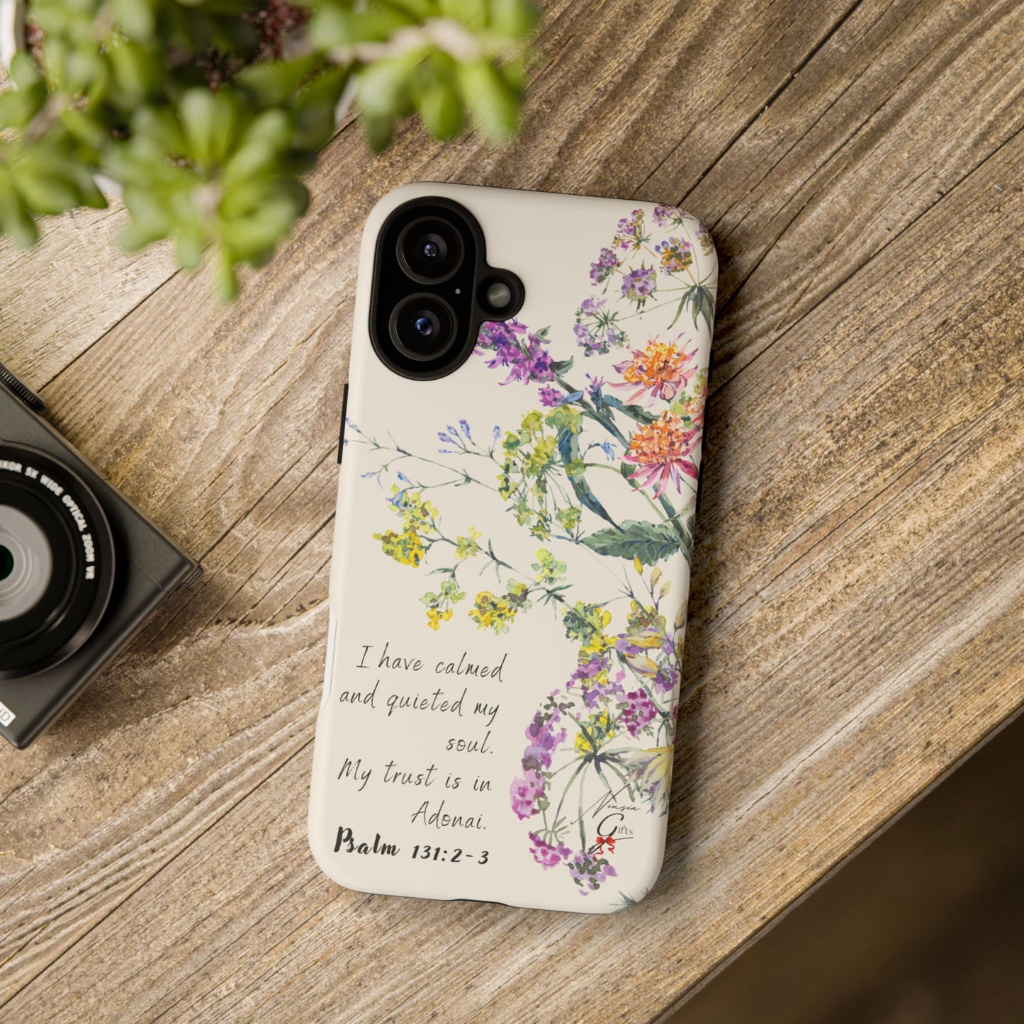 Phone Case - Botanic Cream, Psalm 131:2-3