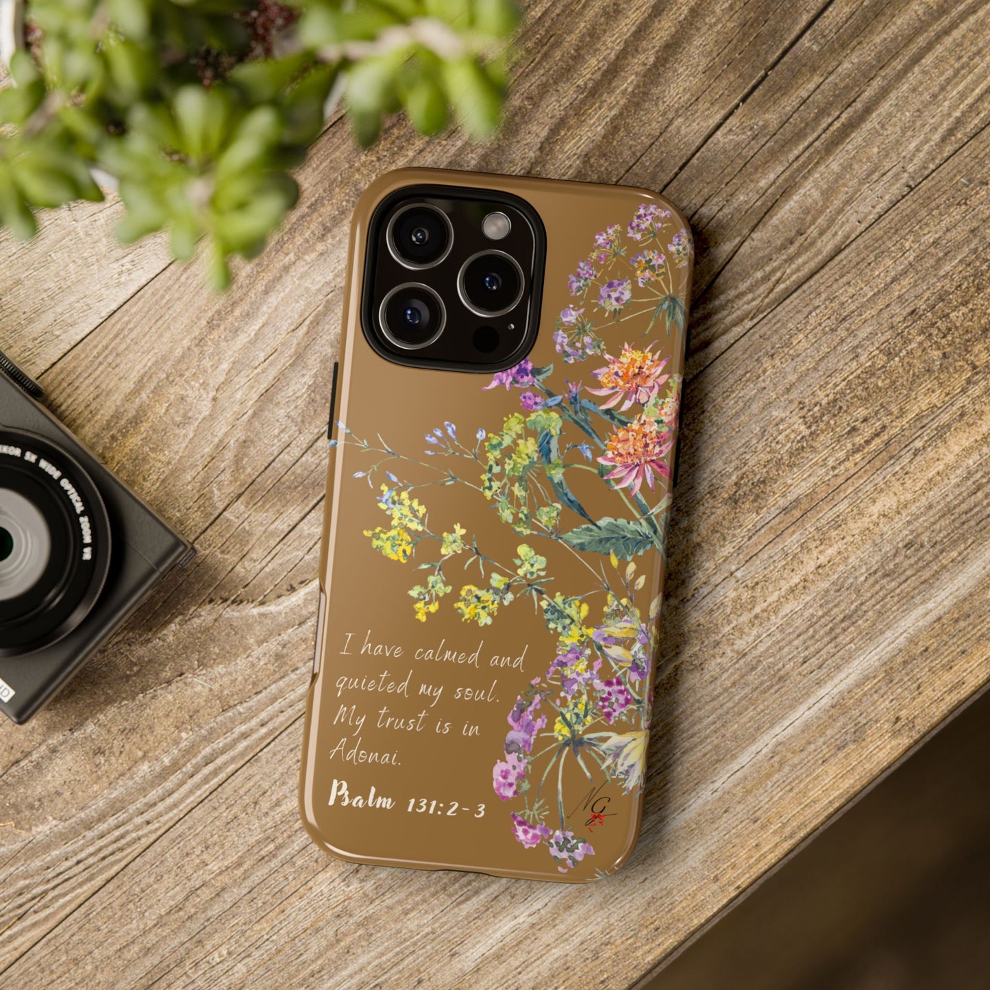 Phone Case - Botanic Full Brown, Psalm 131:2-3